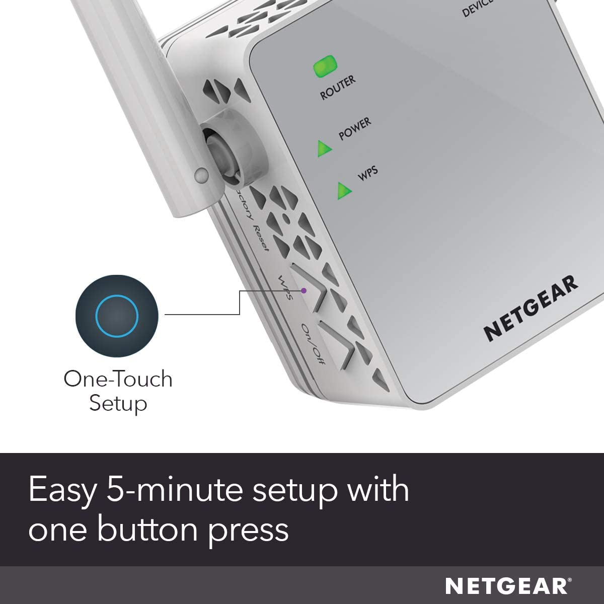 NETGEAR Wi-Fi 范围扩展器 EX3700 - 覆盖范围高达 1000 平方英尺和 15 台设备，配备 AC750 双频无线信号增强器和无线信号放大器中继器（高达 750Mbps 速度）和紧凑型壁式插头设计