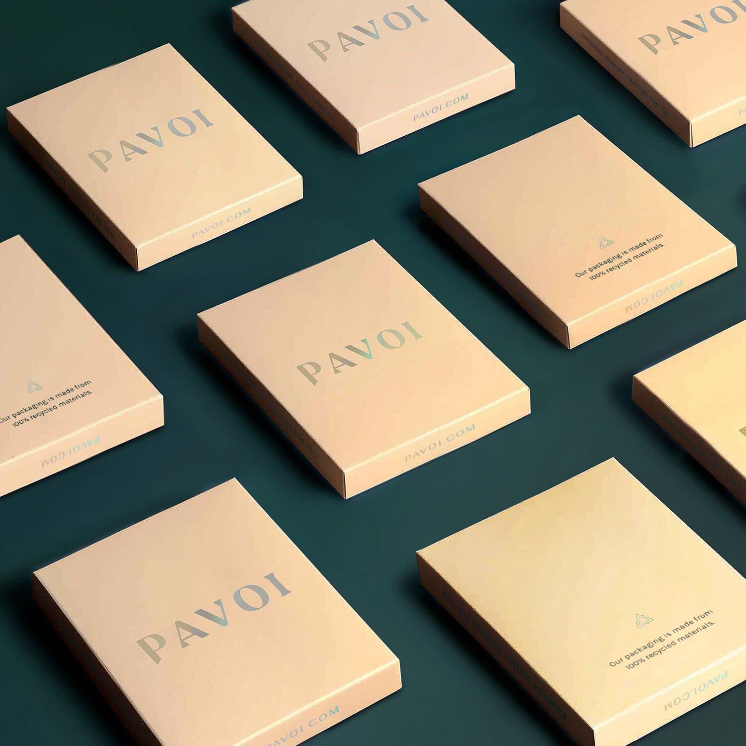 PAVOI 14K 镀金戒指立方氧化锆爱情戒指 | 3 毫米垫形切割女士可叠戴戒指 |女士金戒指