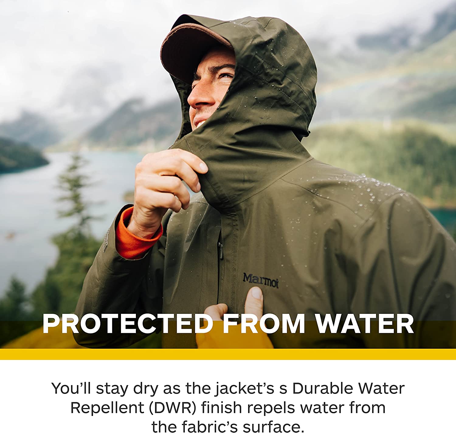 Marmot 男式简约 GoreTex 防水防雨夹克