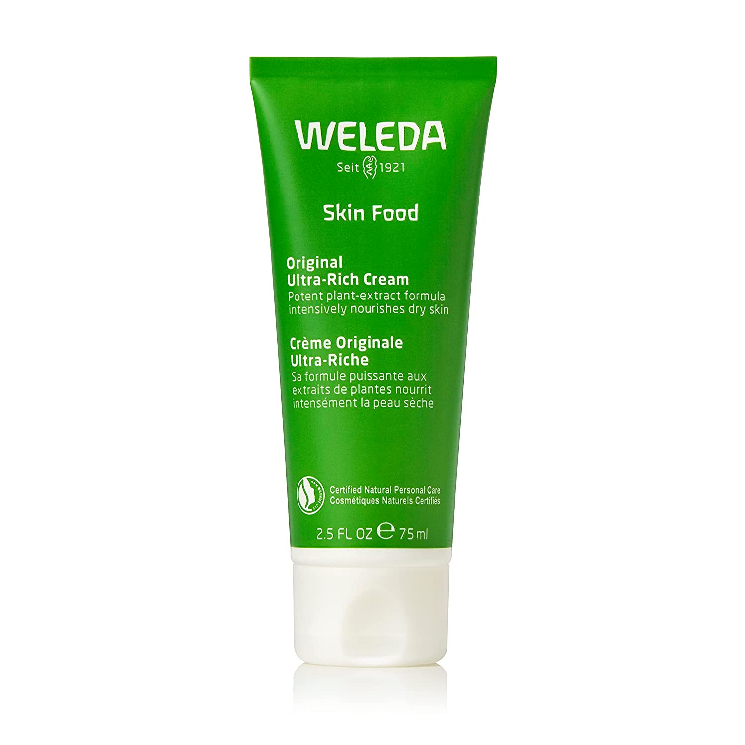 Weleda Skin Food Original Ultra-Rich Body Cream 2.5 液体盎司，富含植物的保湿霜，含三色堇、洋甘菊和金盏花