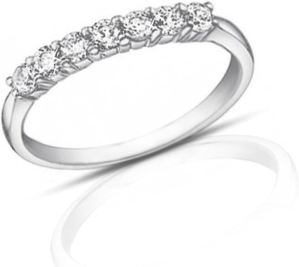 Madina Jewelry 0.50 克拉女士圆形切割钻石婚戒铂金戒指