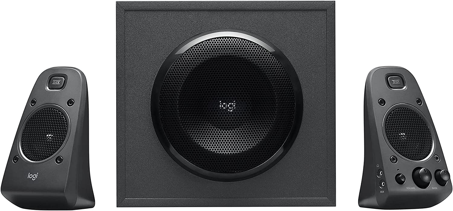 罗技 Z625 功能强大的 THX® 认证 2.1 扬声器系统，带光纤输入