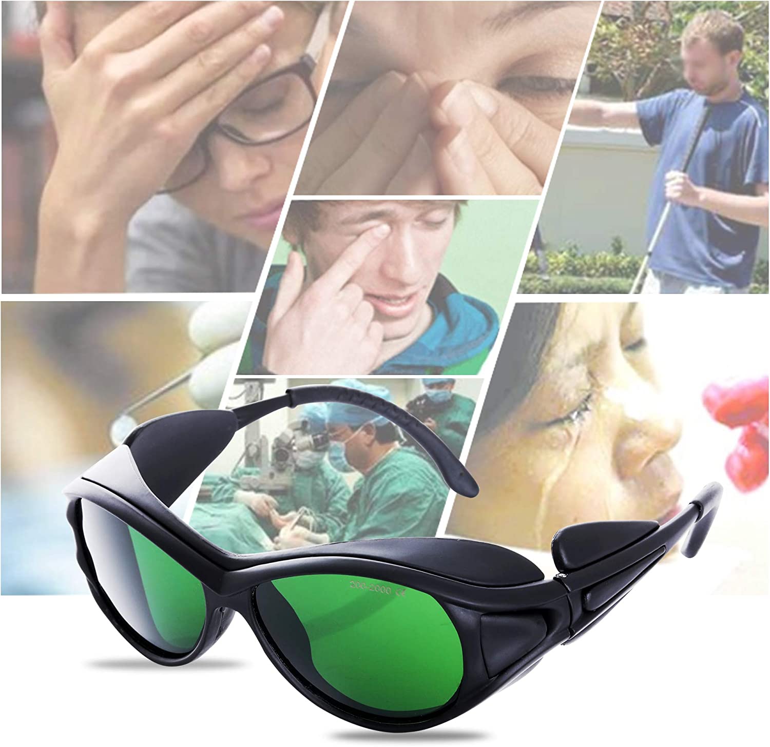 JILERWEAR 专业激光安全眼镜，适用于 405nm、445nm、450nm、532nm、850nm 激光和 190nm-490nm 波长紫/蓝/红激光防护眼镜