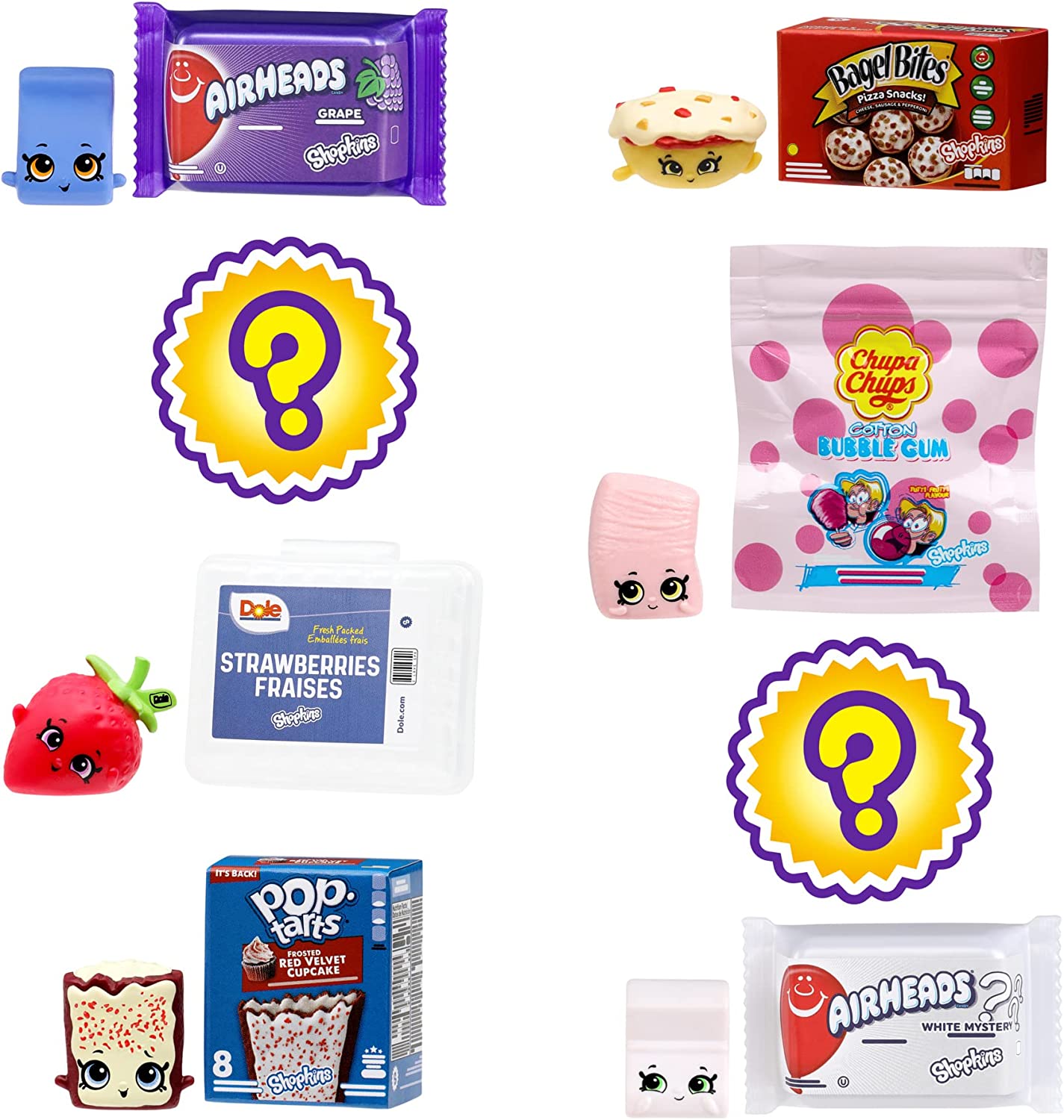 Shopkins Real<littles Snack Time Mega Pack，13 加 13 个 Real Branded 迷你包，内含 8 个隐藏的惊喜。