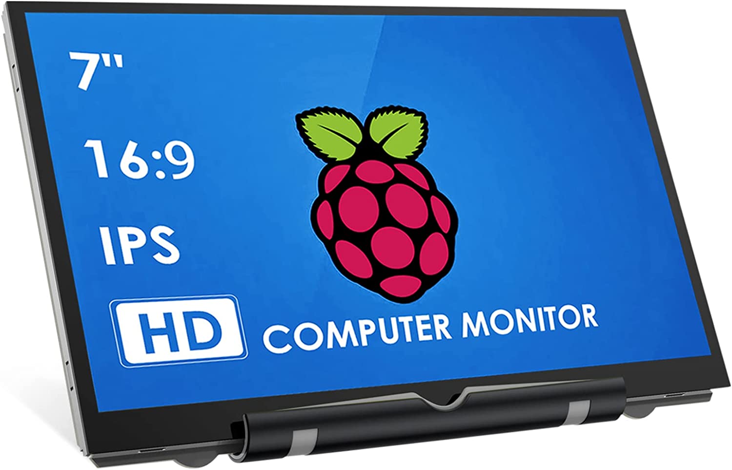 HMTECH 7 英寸 Raspberry Pi 屏幕 800x480 HDMI 便携式显示器 IPS LCD 屏幕显示器适用于 Raspberry Pi 4/3/2/Zero/B/B+ Win11/10/8/7（非触摸）