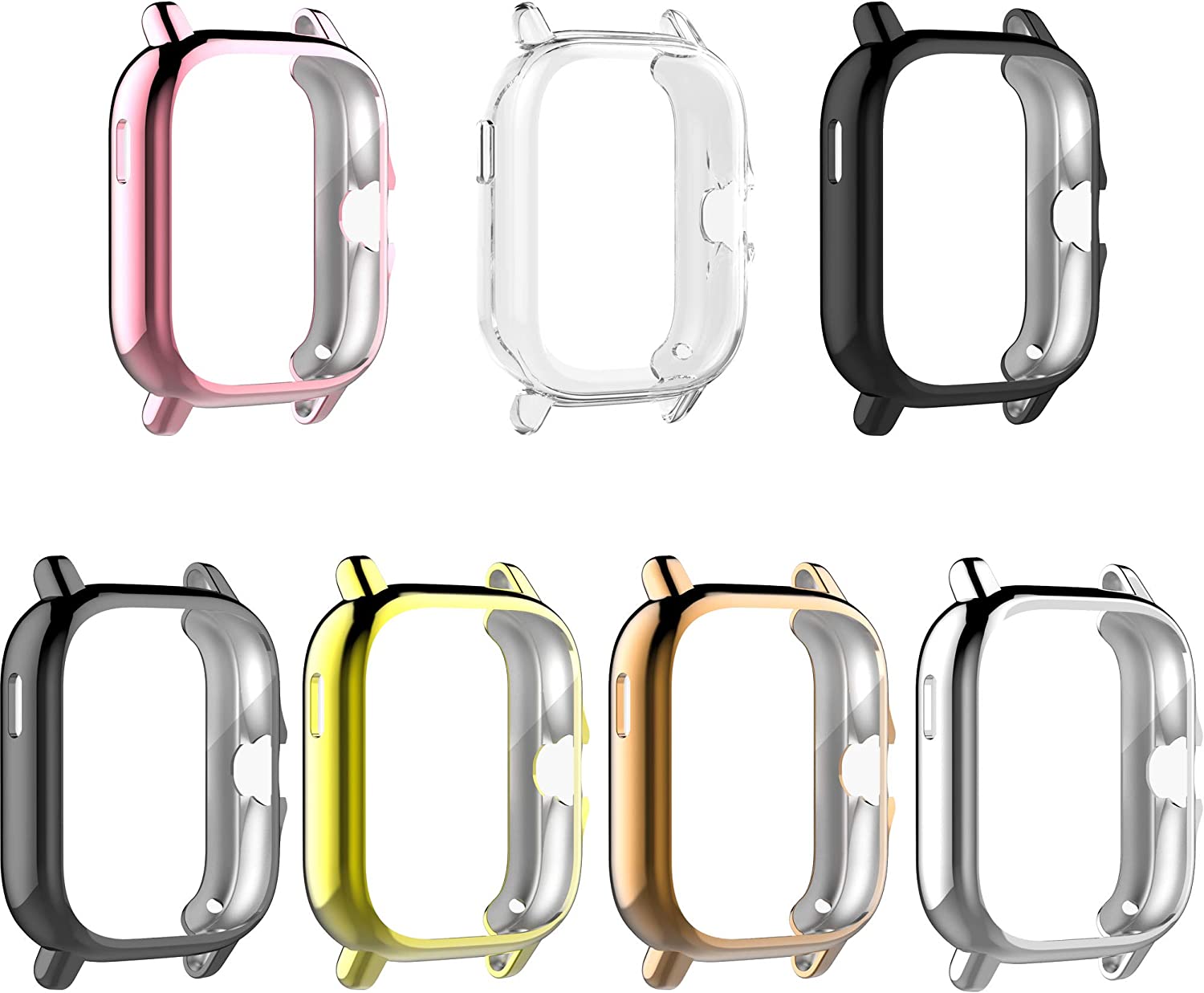 Chofit 7 件装保护套适用于 Amazfit GTS 3/GTS 2/GTS 2e 保护套全能 TPU 防刮保护套保护套适用于 Amazfit GTS 3/GTS 2/GTS 2e 智能手表配件