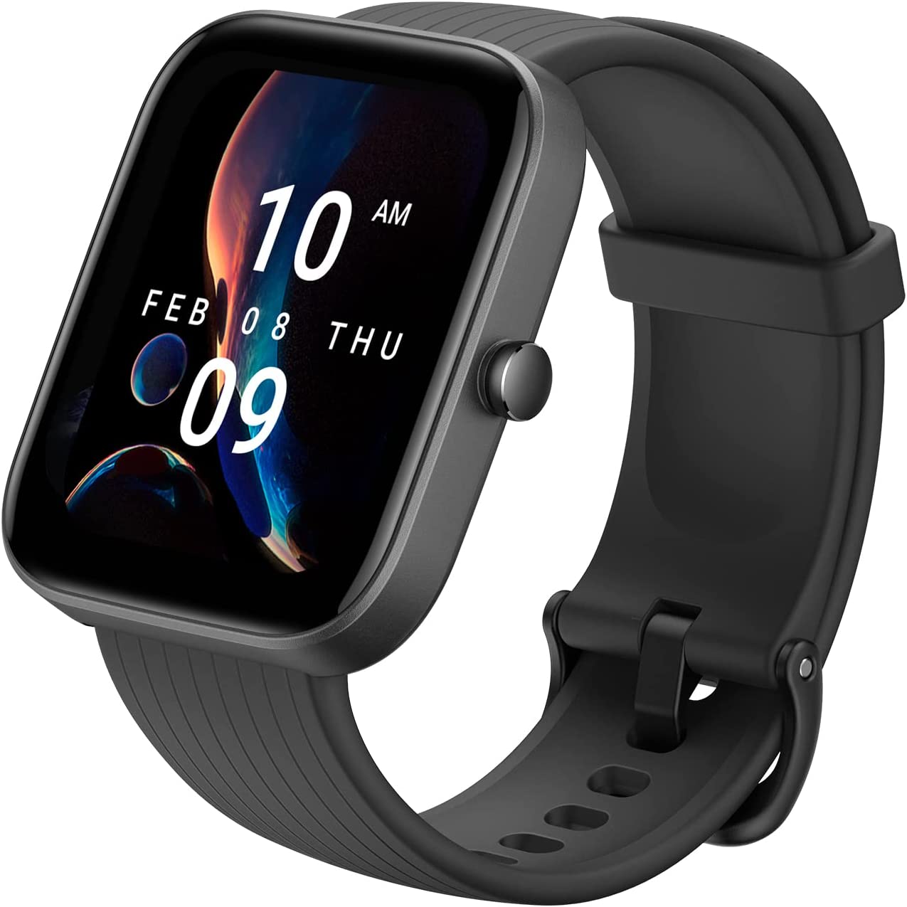 Amazfit Bip 3 Pro 安卓 iPhone 智能手表，4 个卫星定位系统，1.69 英寸彩色显示屏，14 天电池寿命，60 多种运动模式，血氧心率监测器，防水（黑色）