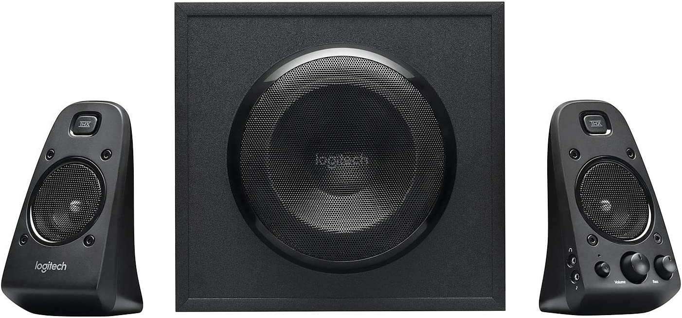 罗技 Z625 功能强大的 THX® 认证 2.1 扬声器系统，带光纤输入