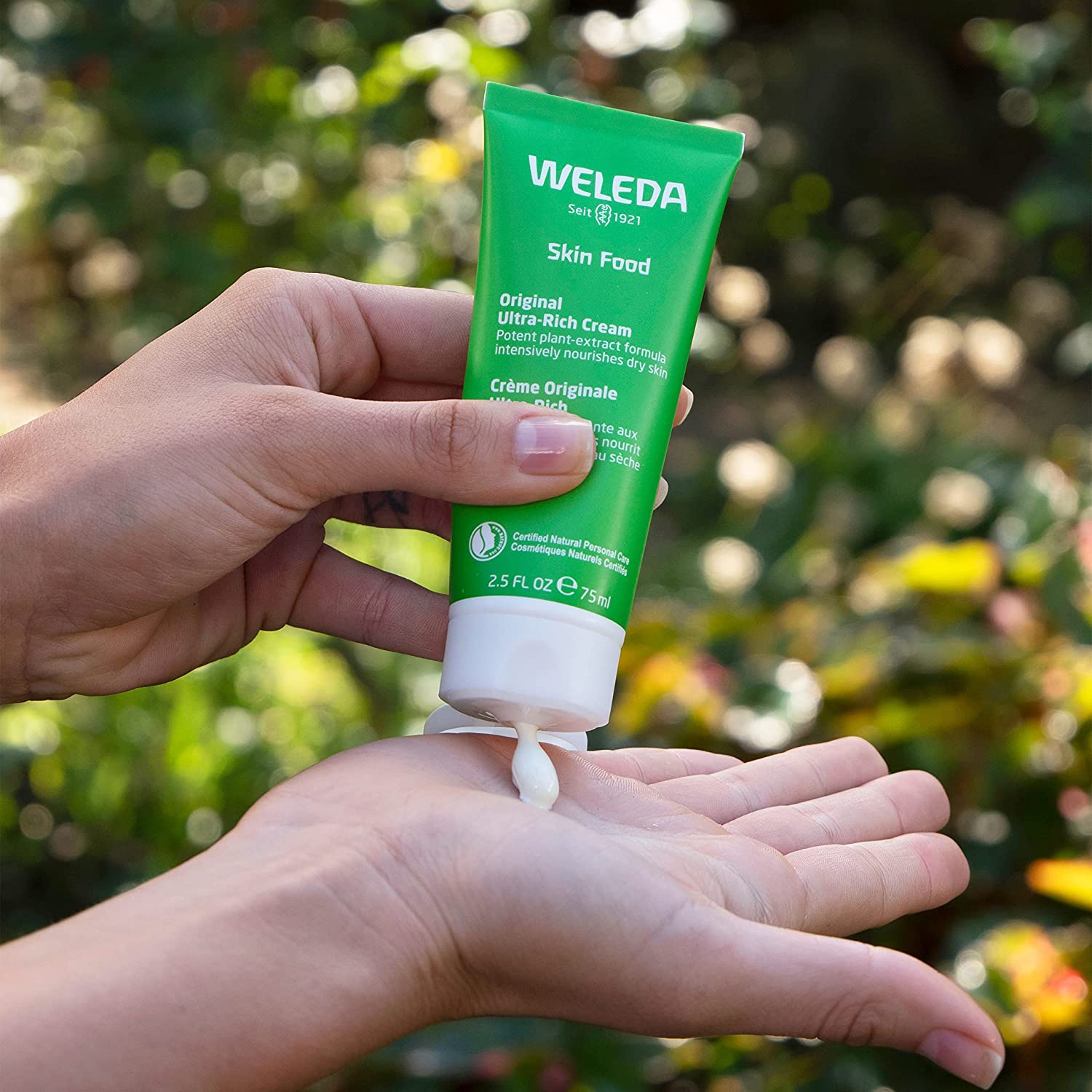 Weleda Skin Food Original Ultra-Rich Body Cream 2.5 液体盎司，富含植物的保湿霜，含三色堇、洋甘菊和金盏花