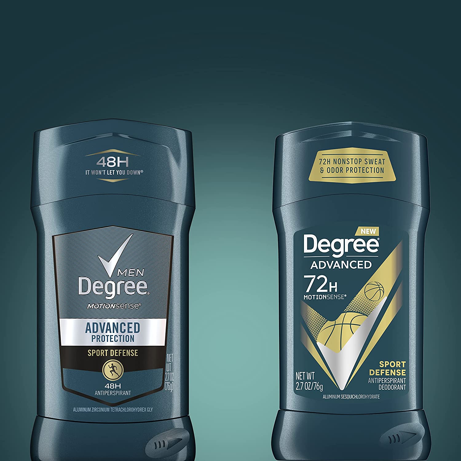 Degree Advanced Protection Antiperspirant Deodorant Sport Defense 4 件装 72 小时防汗防臭止汗剂，采用 MotionSense 技术 2.7 盎司