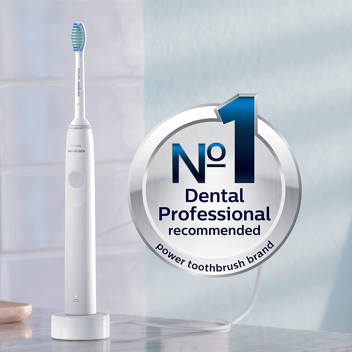 飞利浦 Sonicare 1100 电动充电式电动牙刷，白灰色 HX3641/02