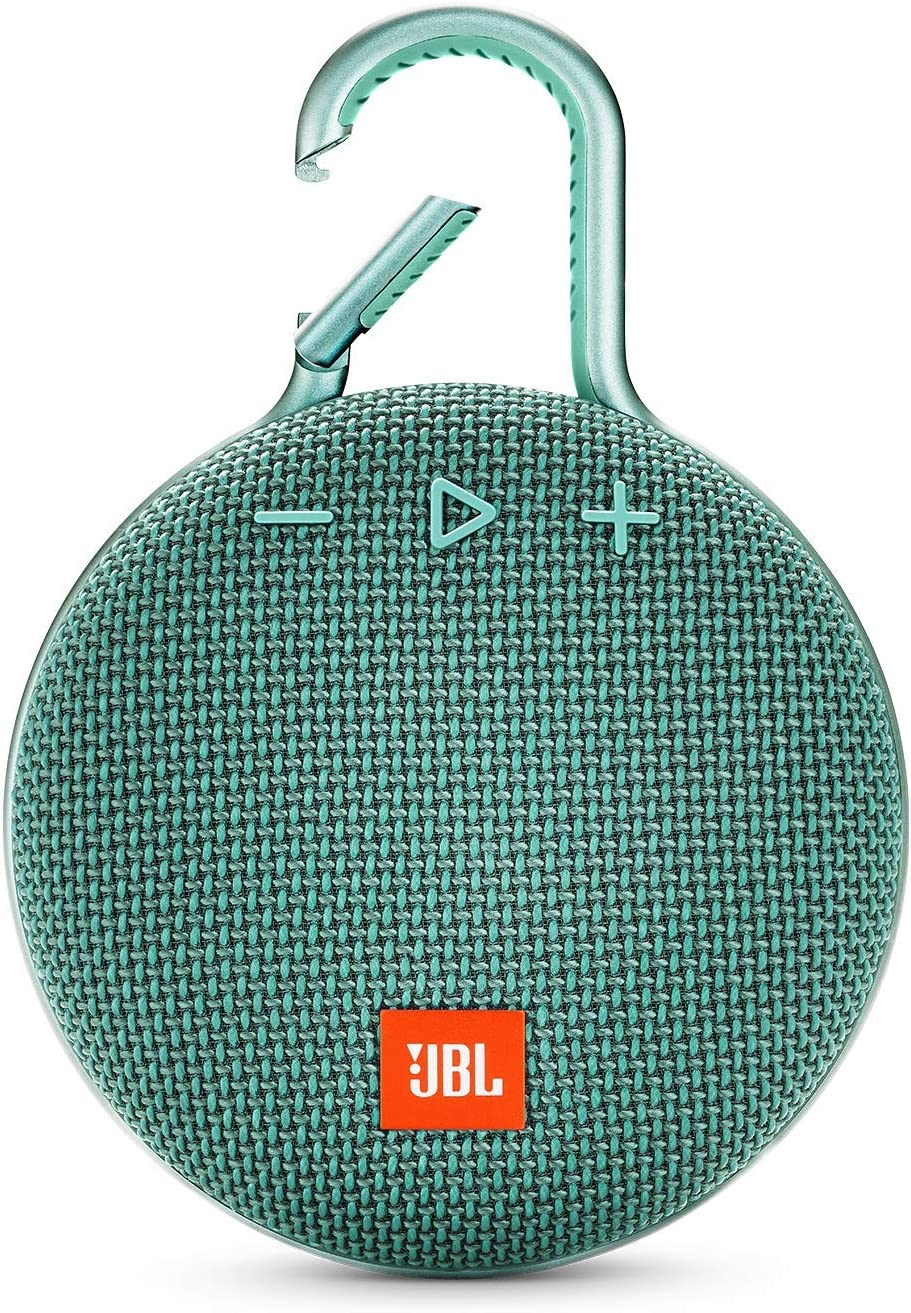 JBL Clip 3，河青色 - 防水、耐用、便携式蓝牙扬声器 - 播放时间长达 10 小时 - 包括降噪扬声器和耳机无线串流