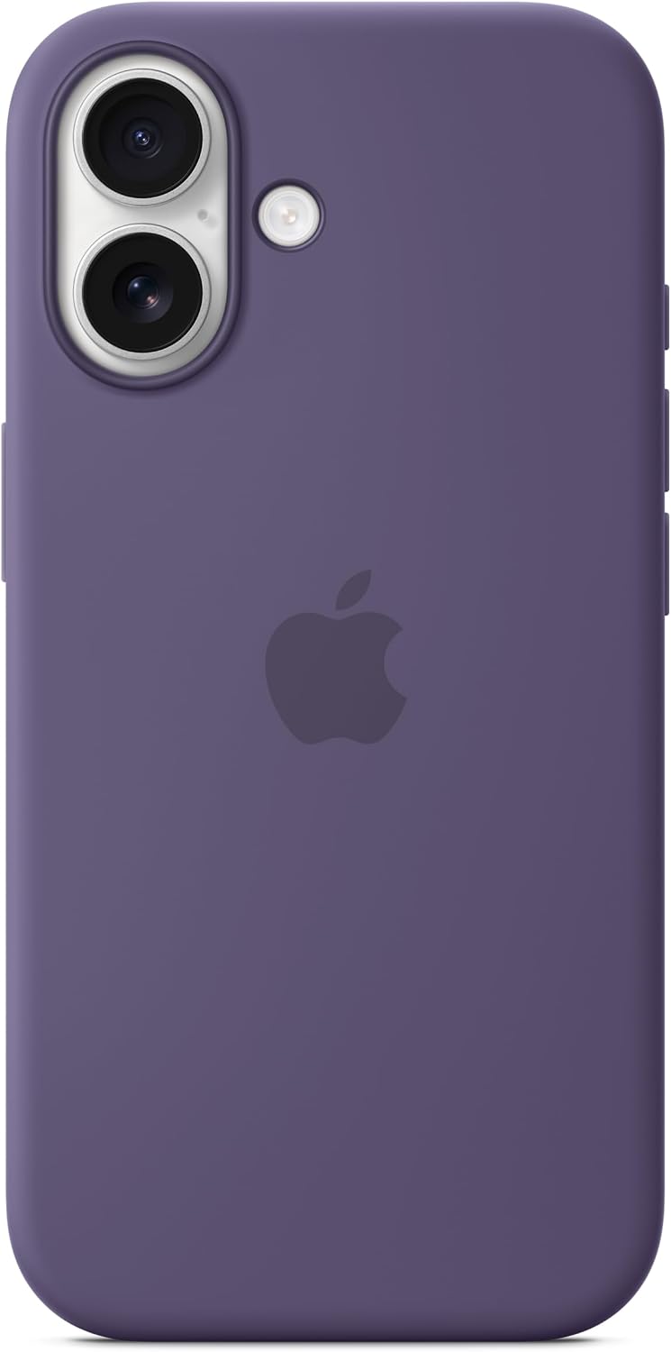 苹果iPhone 17硅胶套，带MagSafe和摄像头控制：轻便的手机壳，兼容无线充电，光滑的哑光表面；紫雾