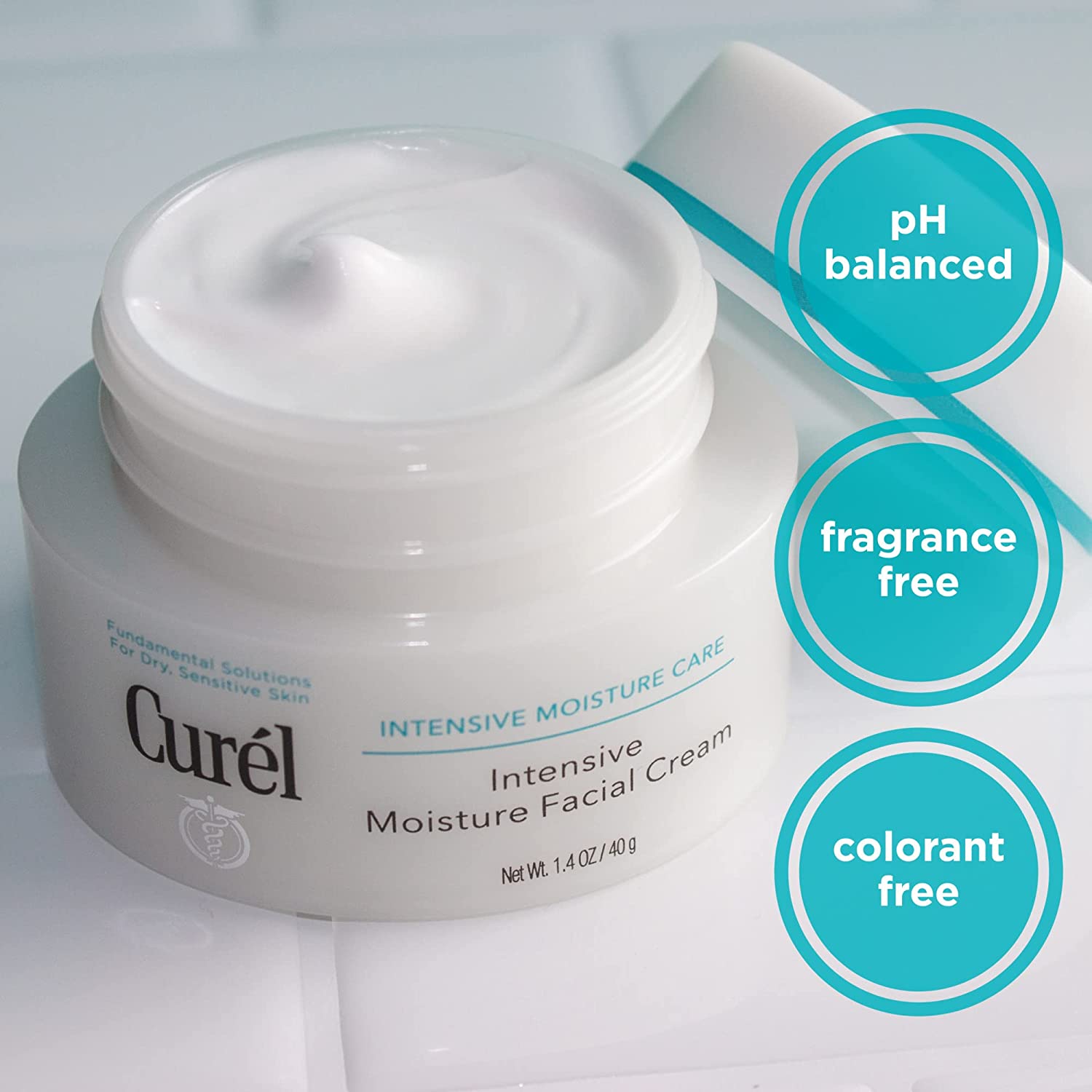 Curel Japanese Skin Care 强效面部保湿霜，适合干性至极干性敏感肌肤的面部乳液，男女皆宜，抗衰老，无香精，抗皱日本护肤品，1.4 盎司