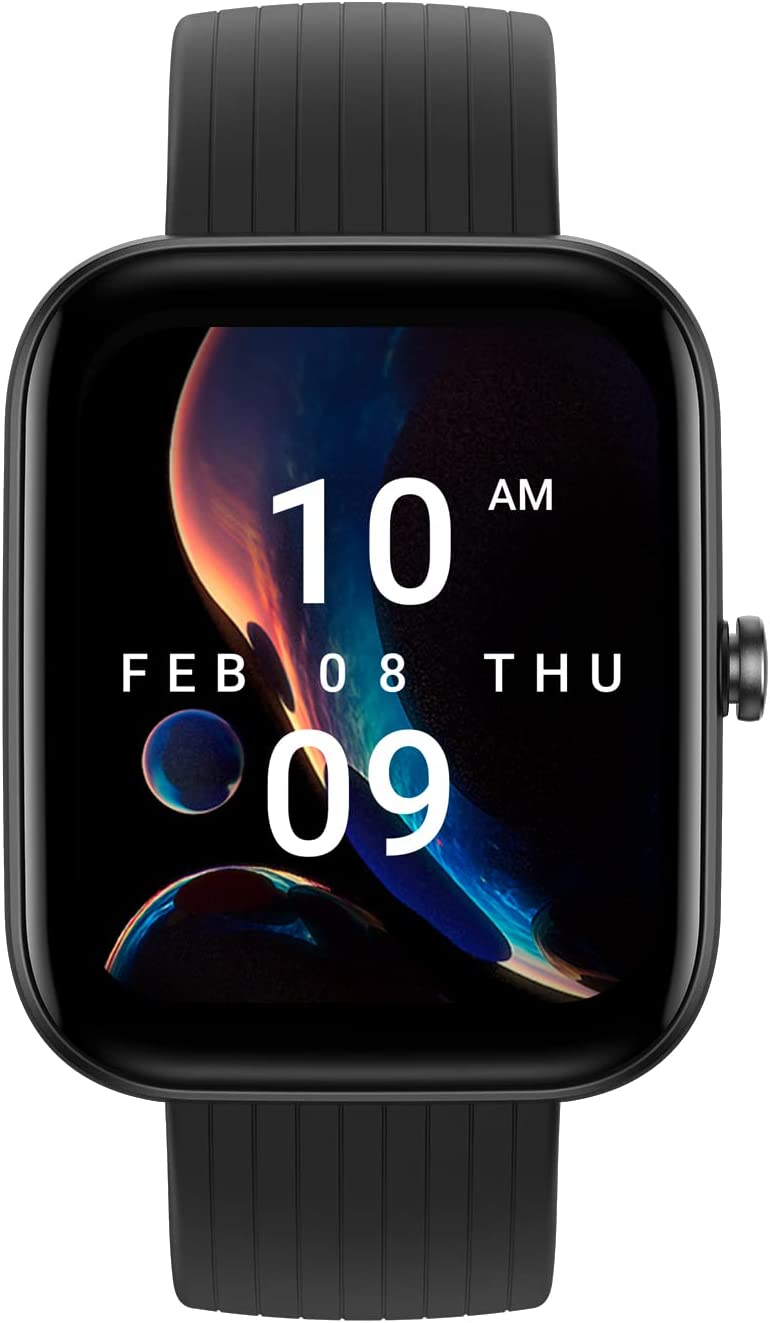 Amazfit Bip 3 Pro 安卓 iPhone 智能手表，4 个卫星定位系统，1.69 英寸彩色显示屏，14 天电池寿命，60 多种运动模式，血氧心率监测器，防水（黑色）