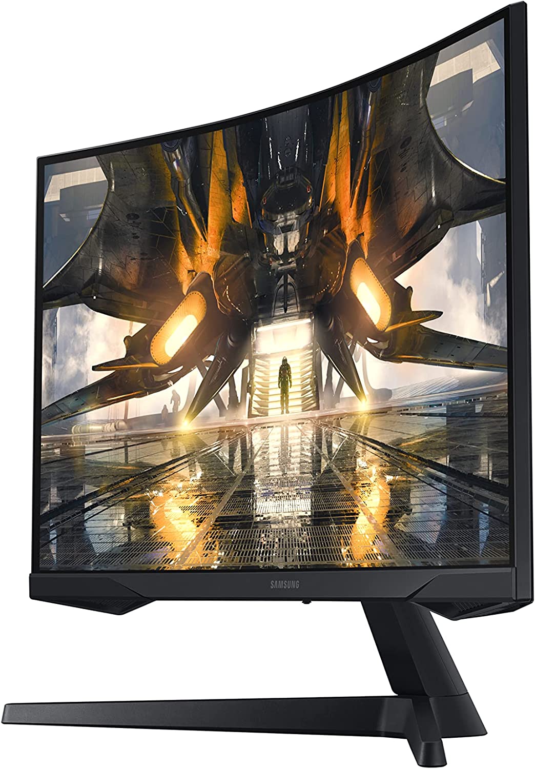 三星 32" Odyssey G55A QHD 165Hz 1ms FreeSync 曲面游戏显示器，带 HDR 10，适用于任何桌面的未来主义设计 (LS32AG550ENXZA)