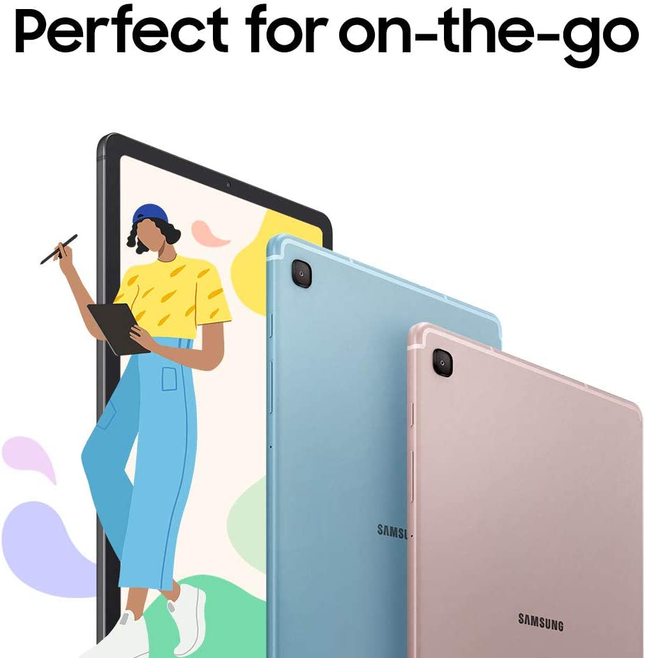 三星 Galaxy Tab S6<lite 10.4" 64GB Android 平板电脑带持久电池，随附 S Pen，纤薄金属设计，AKG 双扬声器，美国版，雪纺玫瑰