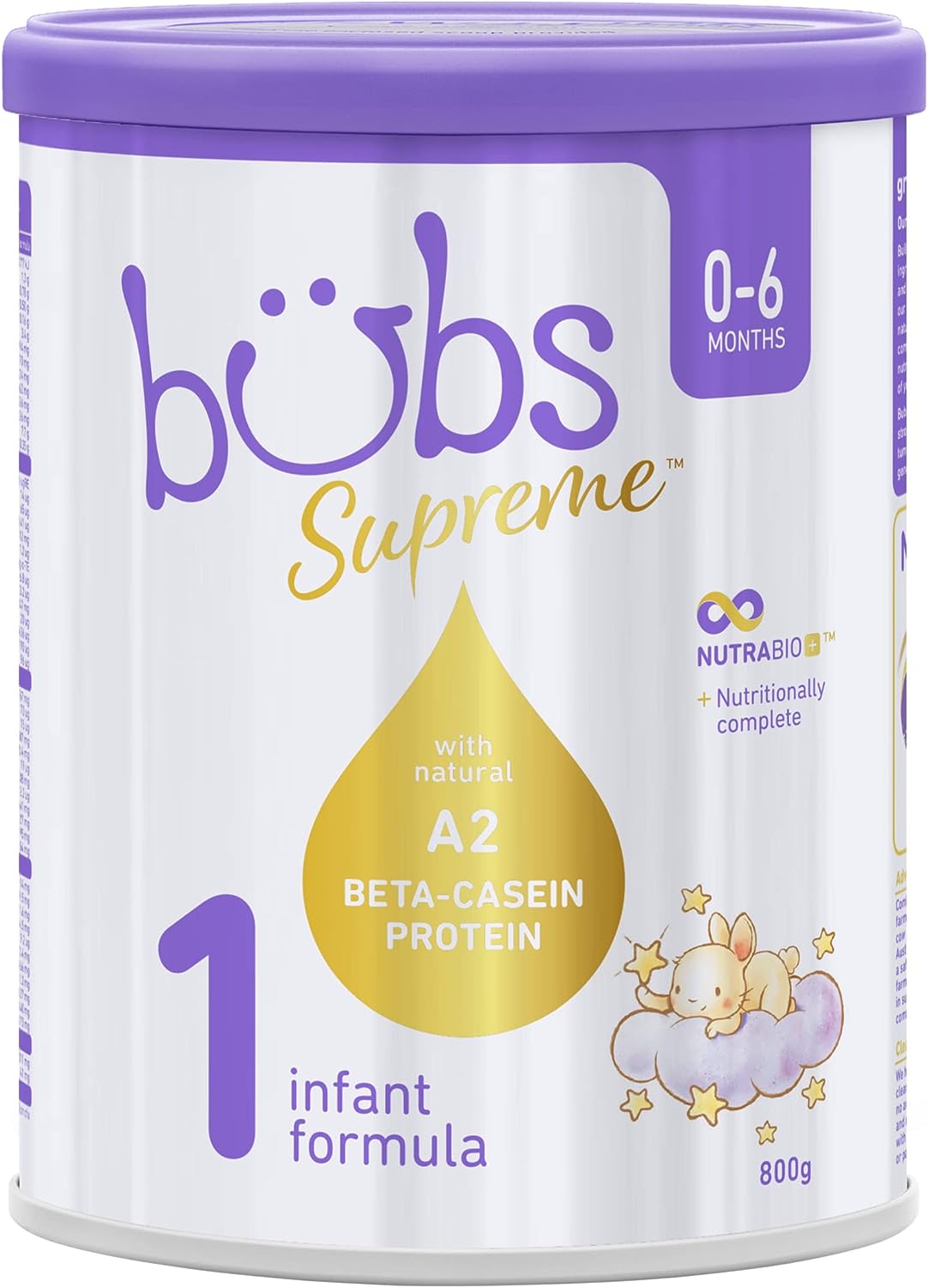 Bubs Supreme 婴儿配方奶粉，第 1 阶段，婴儿 0-6 莫内塔酪蛋白 Pro2 盎司
