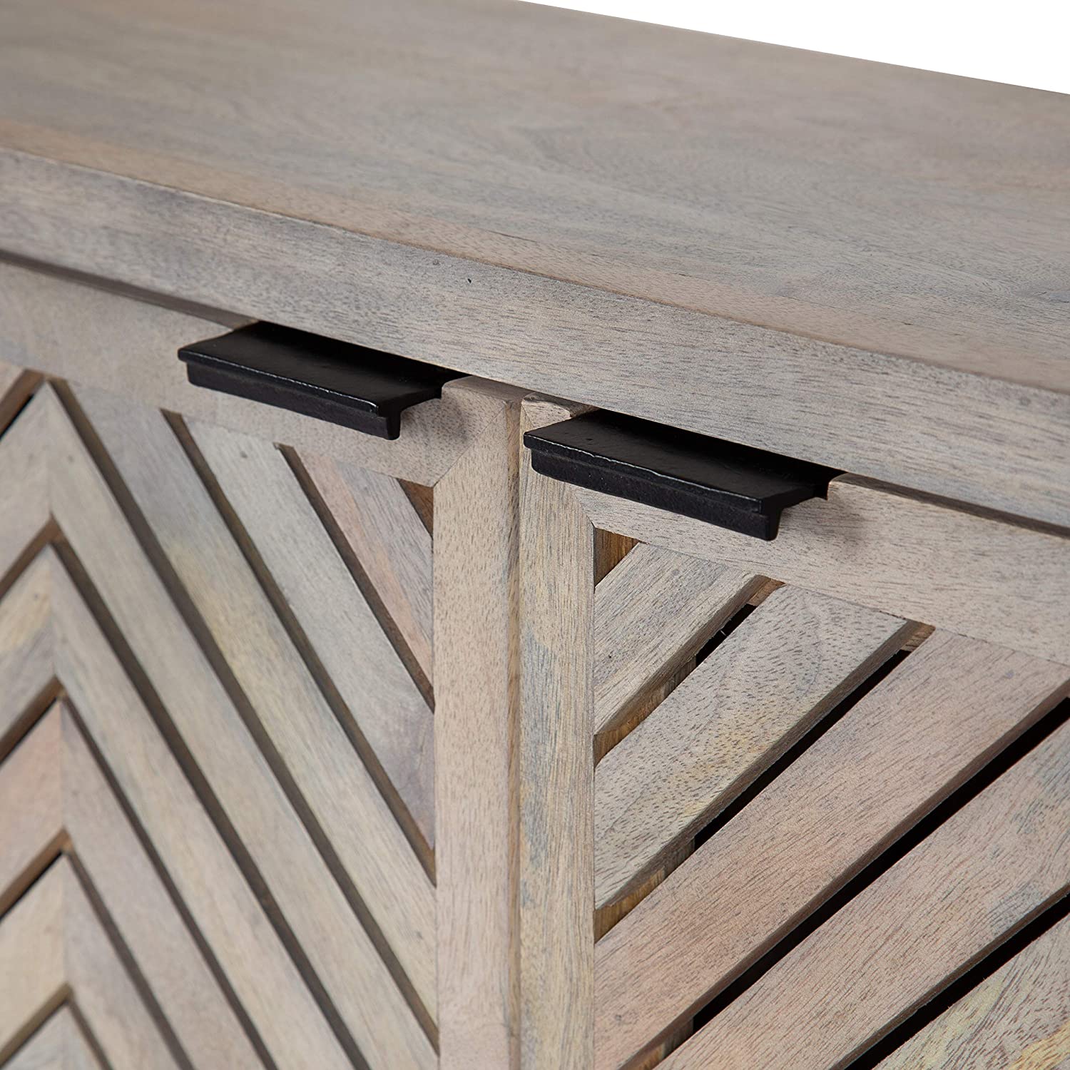 Kate and Laurel Mezzeta 装饰性沿海 2 门壁柜，30 x 10 x 14，粉刷，装饰性现代储物柜带门