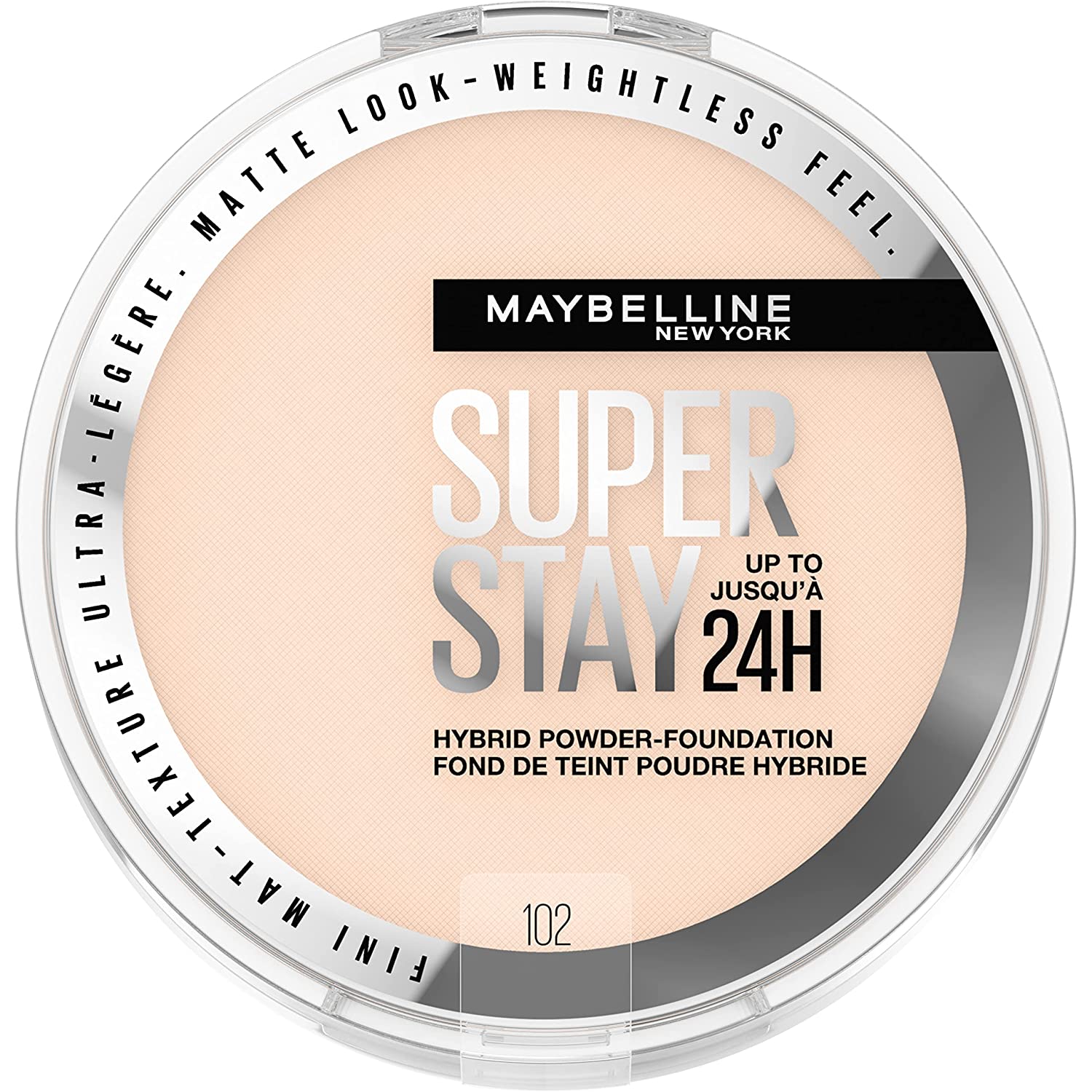 Maybelline Super Stay Up 24HR 混合粉底，中等至全遮瑕妆容，哑光效果，102，1 支