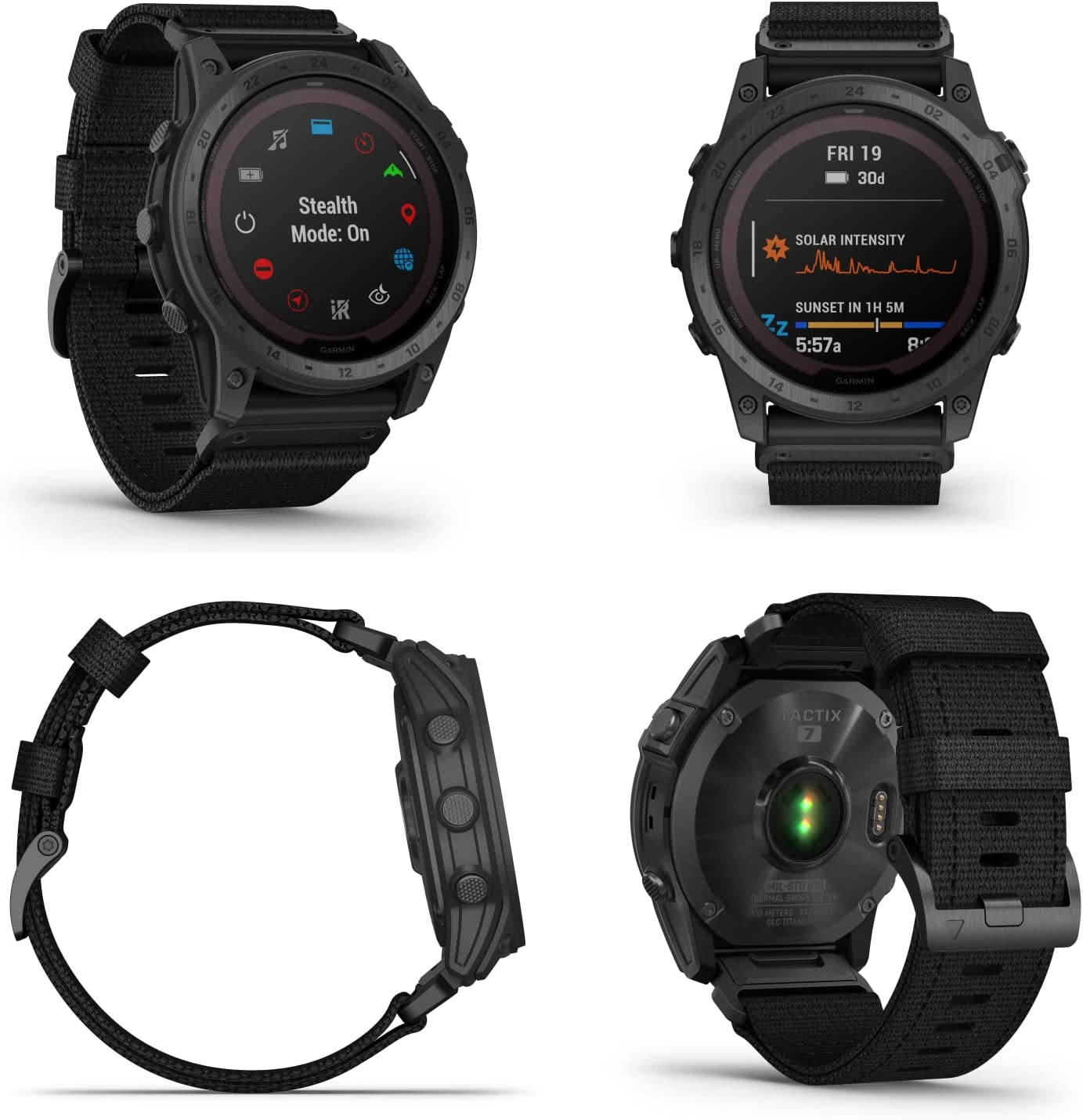 Wearable4U Garmin tactix 7 Pro GPS 战术智能手表套装（tactix 7 Pro，+黑色耳塞）