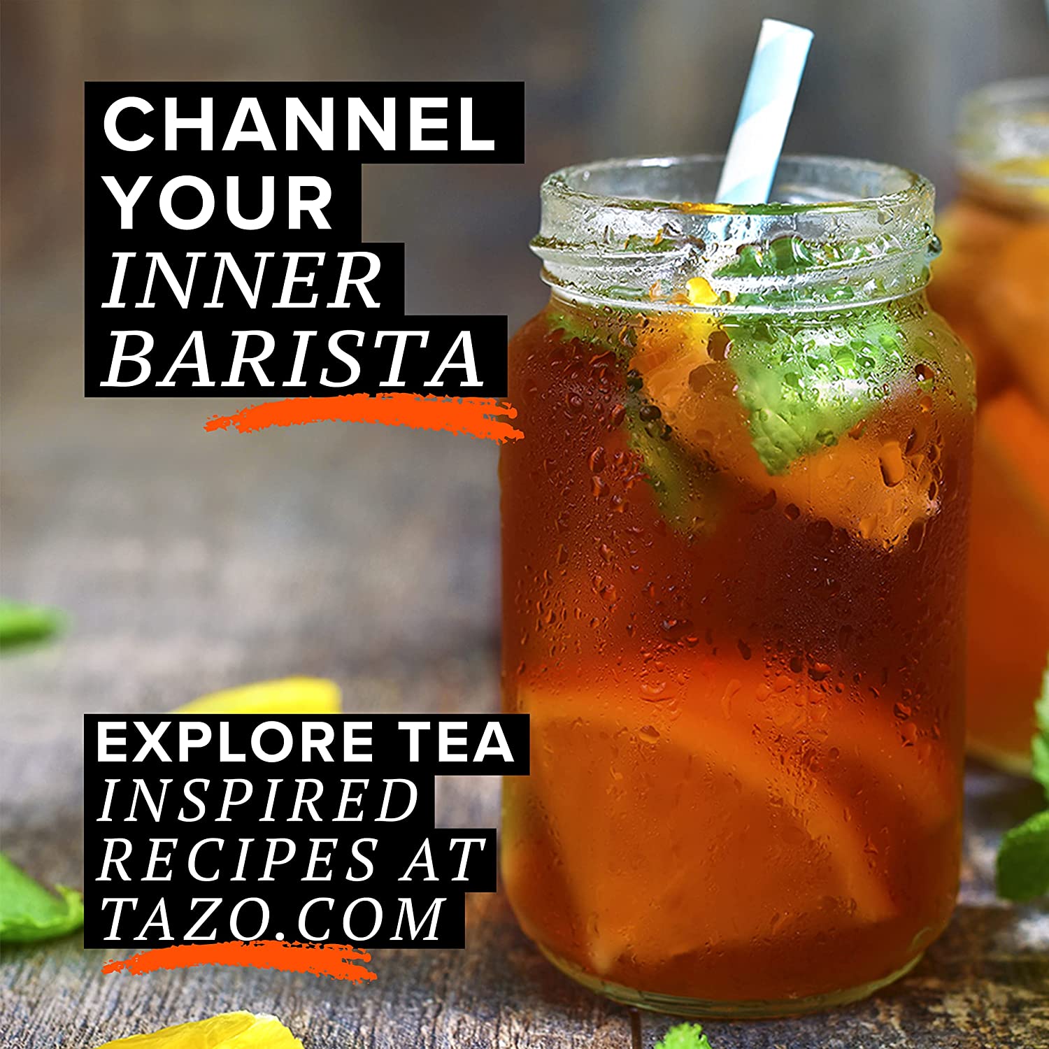 Tazo 茶袋，冰镇真黑，6 片装（4 件装）- 包装可能有所不同