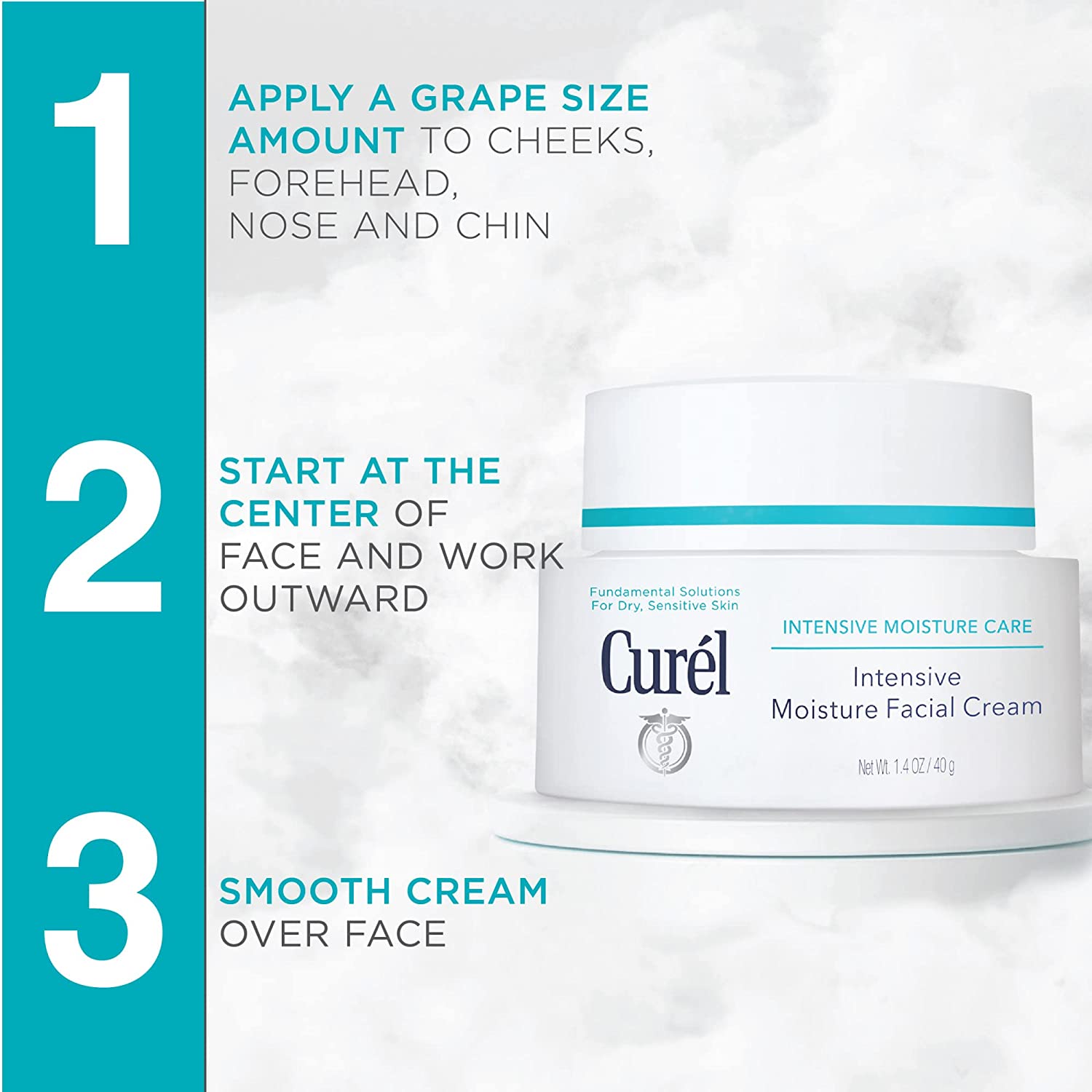 Curel Japanese Skin Care 强效面部保湿霜，适合干性至极干性敏感肌肤的面部乳液，男女皆宜，抗衰老，无香精，抗皱日本护肤品，1.4 盎司