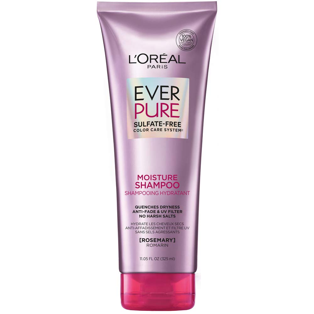 L'Oreal Paris EverPure 无硫酸盐保湿洗发水，适用于染色头发，迷迭香，11 Fl；盎司