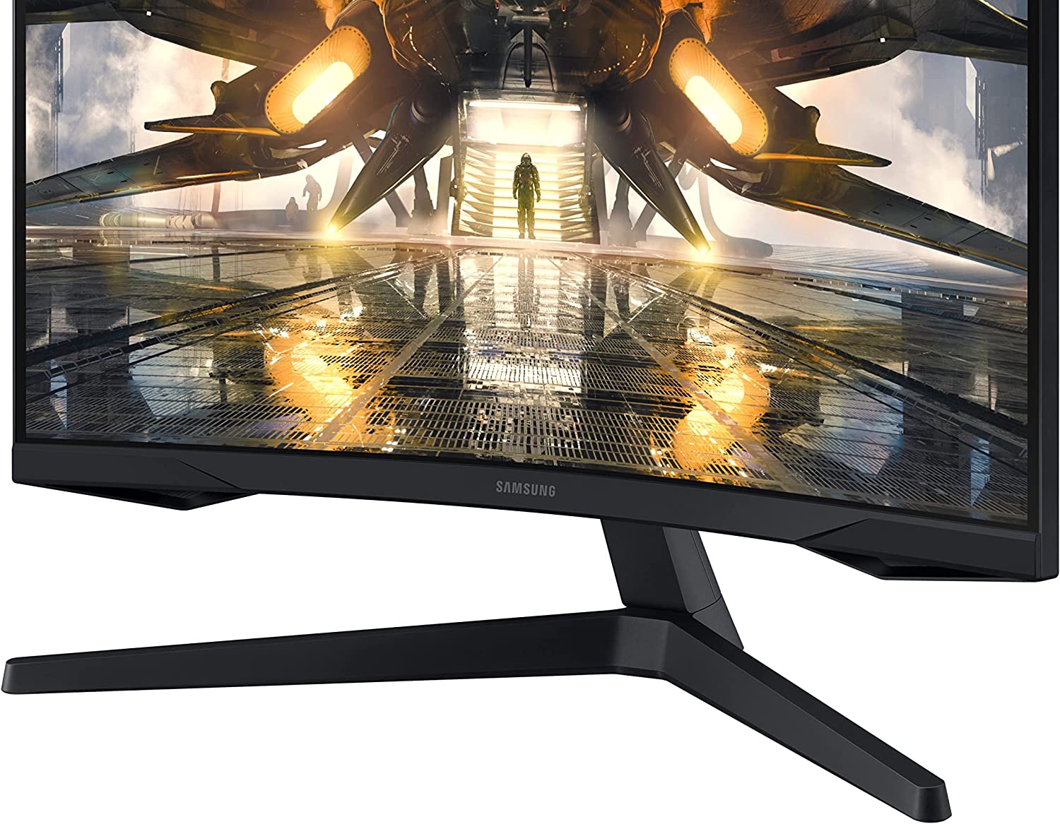 三星 32" Odyssey G55A QHD 165Hz 1ms FreeSync 曲面游戏显示器，带 HDR 10，适用于任何桌面的未来主义设计 (LS32AG550ENXZA)