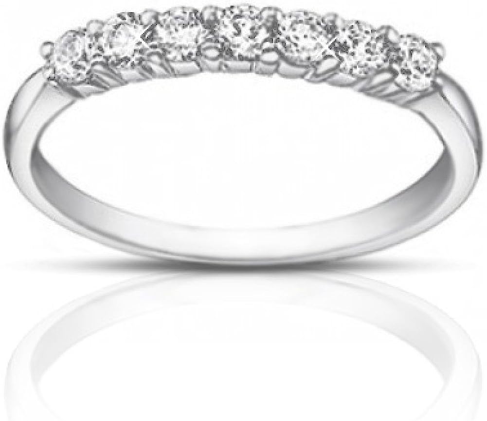Madina Jewelry 0.50 克拉女士圆形切割钻石婚戒铂金戒指