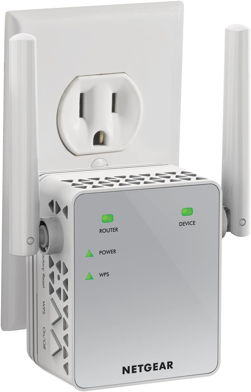NETGEAR Wi-Fi 范围扩展器 EX3700 - 覆盖范围高达 1000 平方英尺和 15 台设备，配备 AC750 双频无线信号增强器和无线信号放大器中继器（高达 750Mbps 速度）和紧凑型壁式插头设计