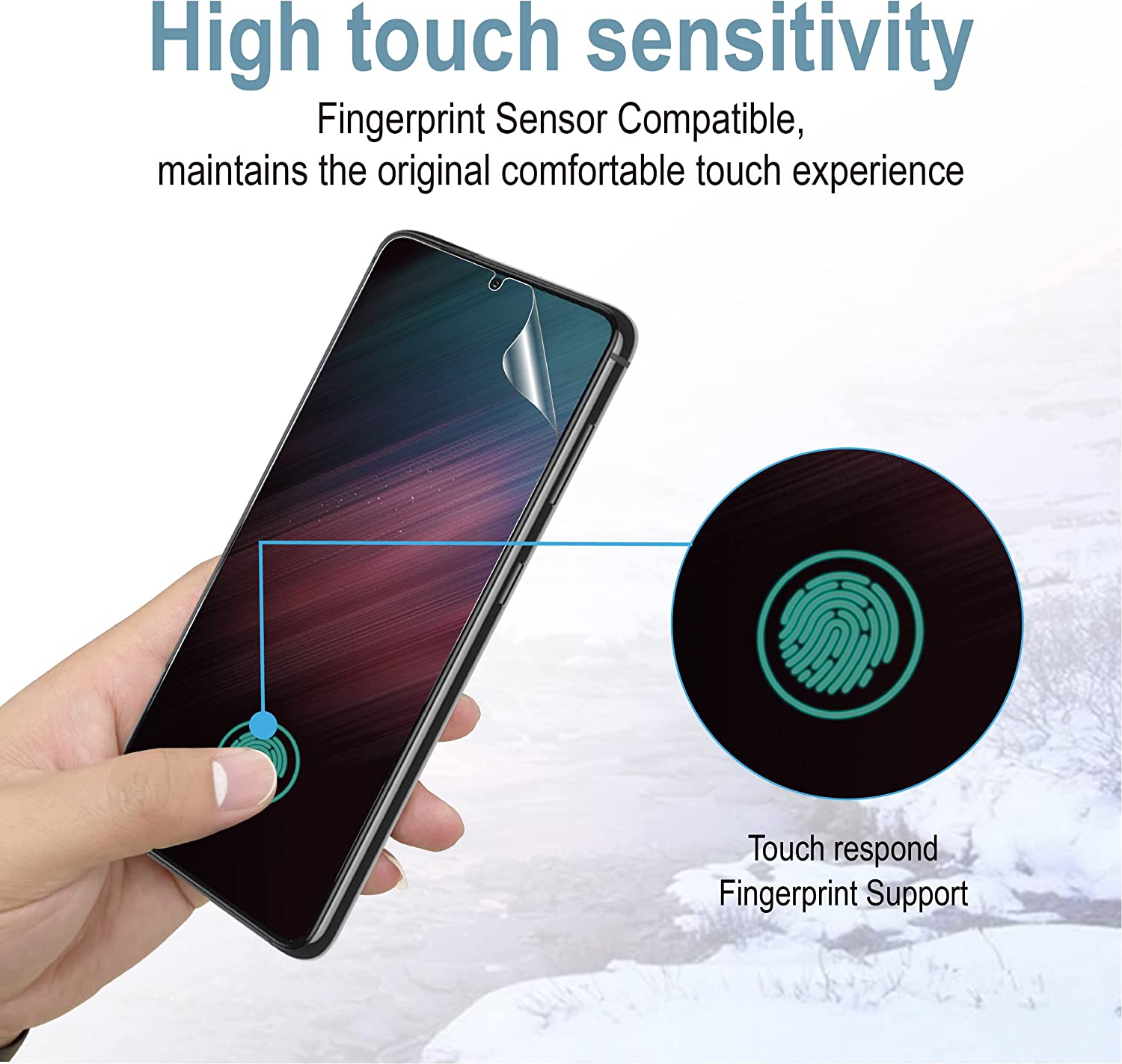 AACL [3+2 包] 适用于三星 Galaxy S22 屏幕保护膜和相机镜头保护膜 三星 Galaxy S22 5G，6.1 英寸，7H 混合膜[指纹解锁][防刮]