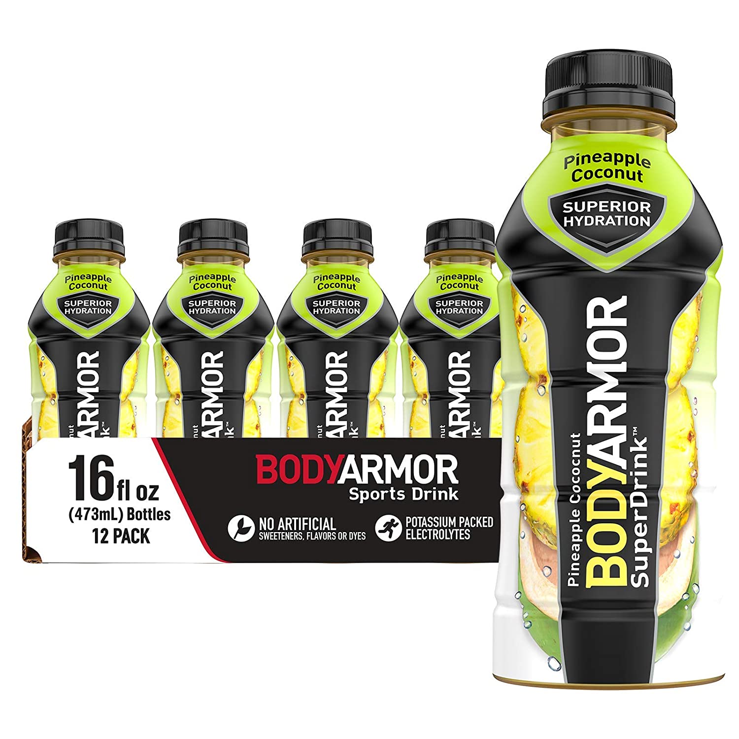 BODYARMOR 运动饮料运动饮料，遮光浆果，含维生素的天然香料，富含钾的电解质，非常适合运动员，16 液体盎司（12 件装）