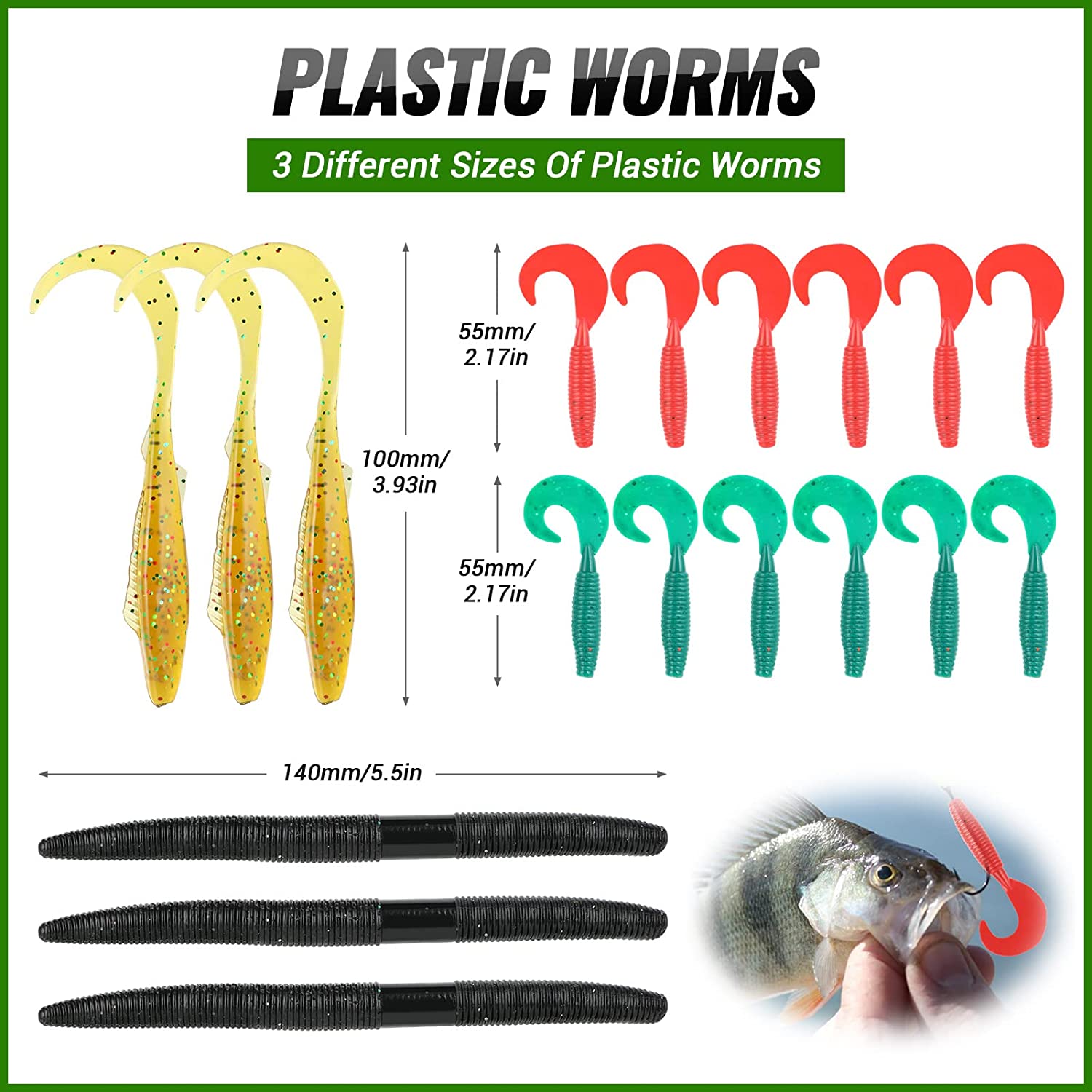 PLUSINNO 鱼饵鱼饵钓具，包括 Crankbaits、Spinnerbaits、塑料蠕虫、Jigs、Topwater Lures、Tackle Box 等渔具路亚套装，102/302 件鱼饵钓具