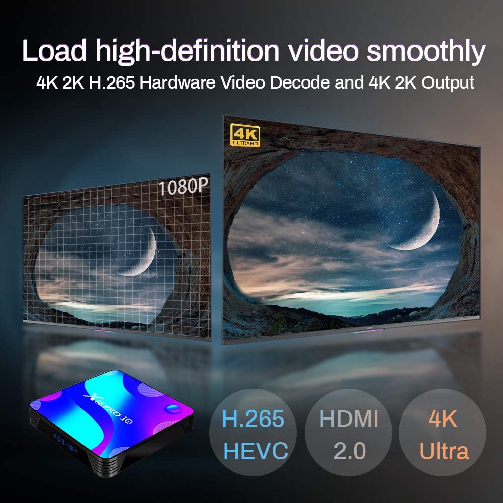 Android 电视盒 11， RK3318 USB 3.0 超高清 4K HDR 4GB 内存 64GB ROM 2.4G 5.8G 双频 WiFi 带 BT 4.1 WiFi 100M 以太网带背光迷你键盘机顶盒