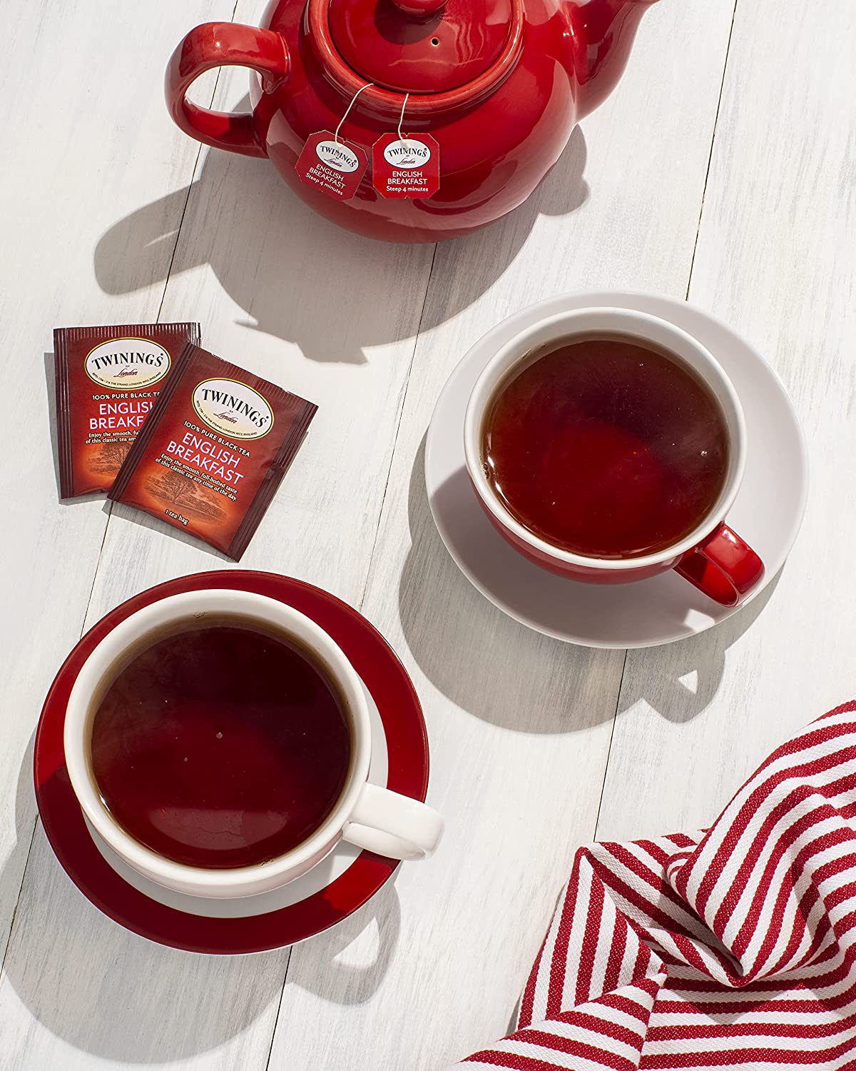 Twinings 英式早餐红茶，100 个独立包装的茶包，柔滑、可口、浓郁、含咖啡因