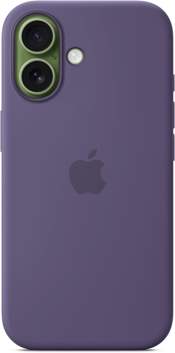 苹果iPhone 17硅胶套，带MagSafe和摄像头控制：轻便的手机壳，兼容无线充电，光滑的哑光表面；紫雾
