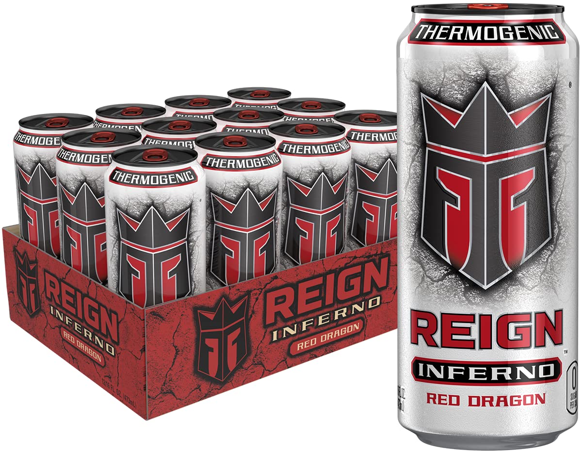 Reign Inferno 红龙，生热燃料，健身和性能饮料，16 液体盎司（12 件装）