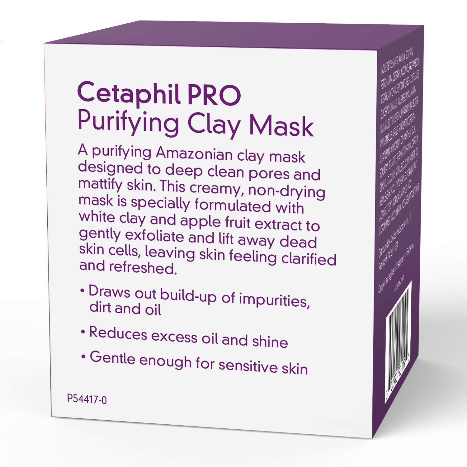 Cetaphil Pro 粘土面膜，Dermacontrol 净化粘土面膜，含膨润土，适用于黑头和毛孔，专为油性、敏感肌肤设计，3 盎司