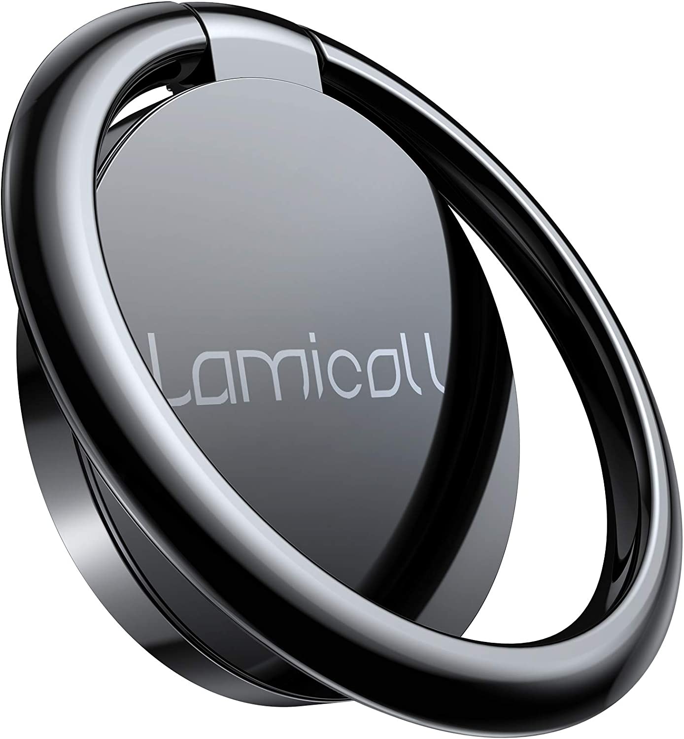 手机指环支架手指支架 - Lamicall 手机支架，金属握把挂钩与磁性车载支架配合使用，兼容 iPhone 14 13 12 Mini 11 Pro Xs Max XR X 8 Plus，智能手机配件 黑色