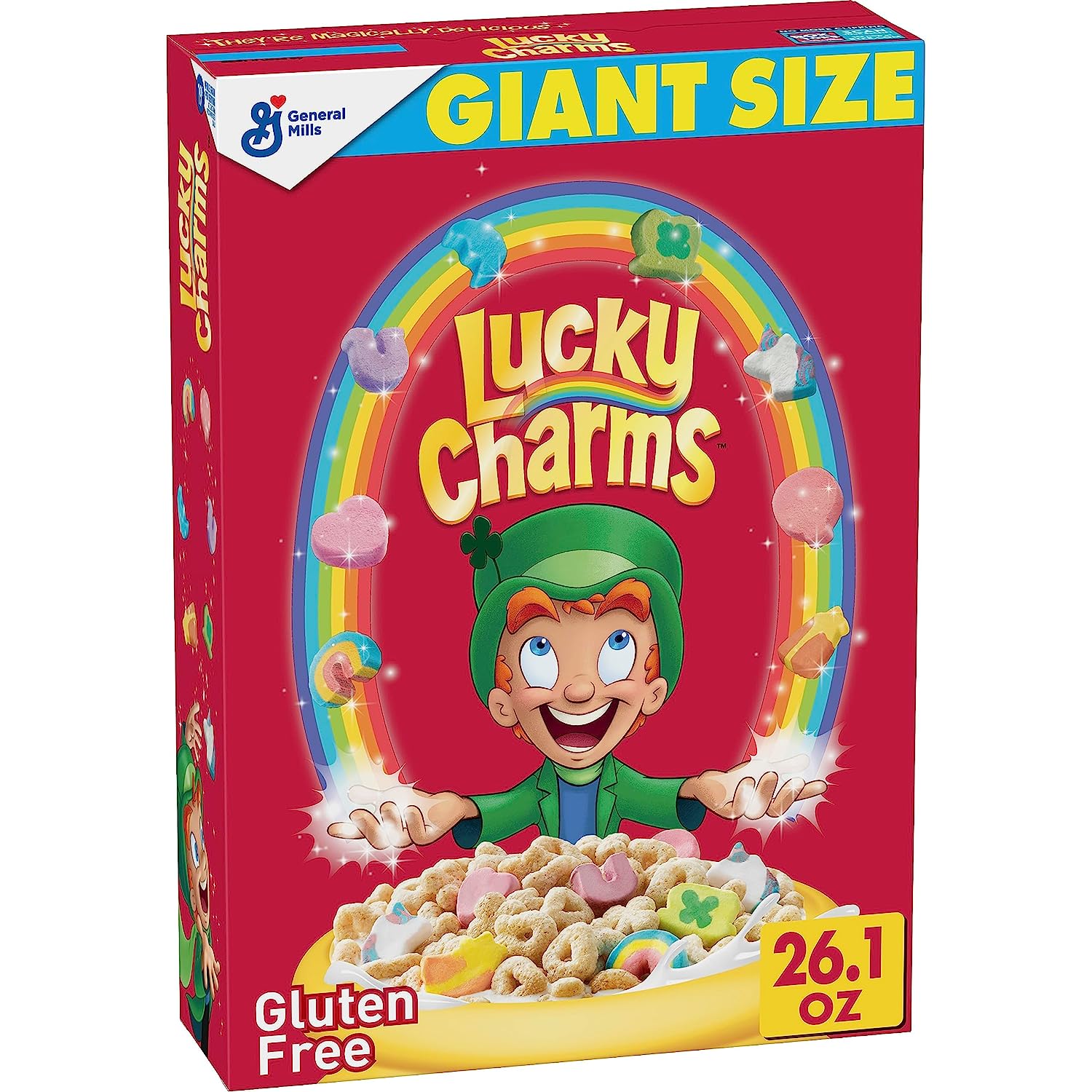 Lucky Charms 无麸质棉花糖麦片，儿童早餐麦片加全麦燕麦，特大号，26.1 盎司