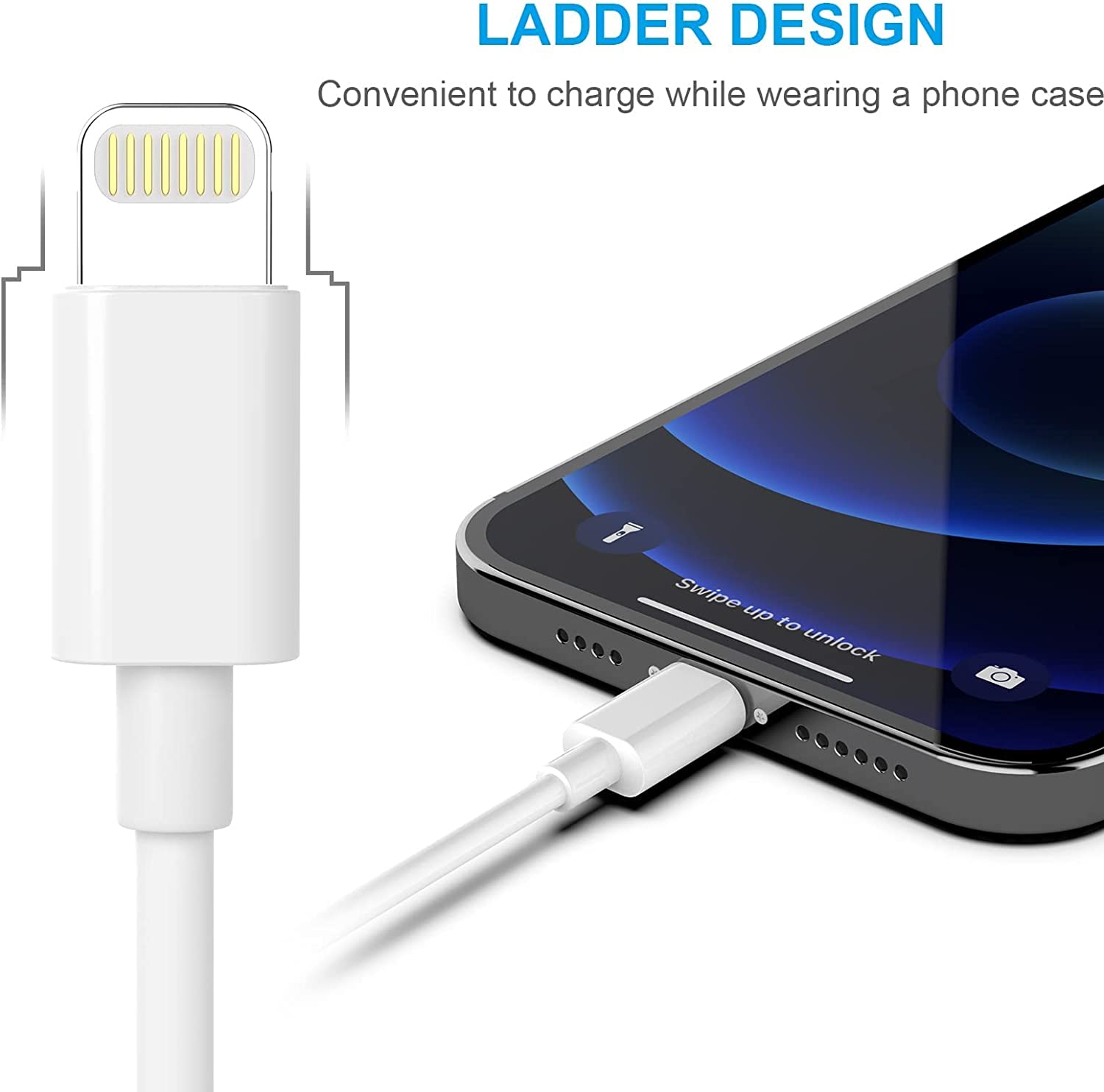 [Apple MFi 认证] iPhone 充电器 5 件装 [6/6/6/10/10FT] 长闪电数据线快速充电线 iPhone 充电线兼容 iPhone 14/14 Pro/Max/13/12/11 Pro Max/XS MAX/XR/ XS/X/8/7/Plus iPad