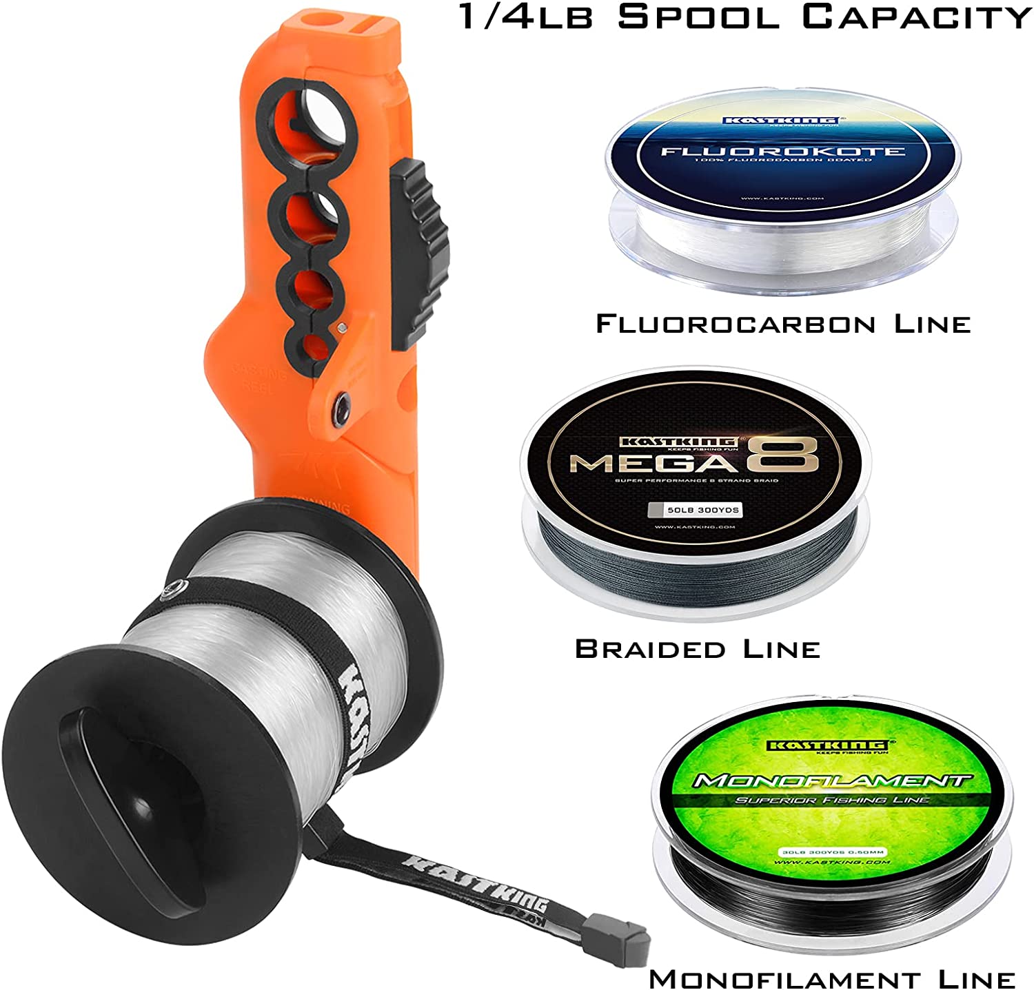 KastKing Radius<line Spooler – 紧凑型钓鱼线绕线器，用于旋转卷轴和铸造卷轴 –<line Spooler Spools Fishing Reels Without<line Twist