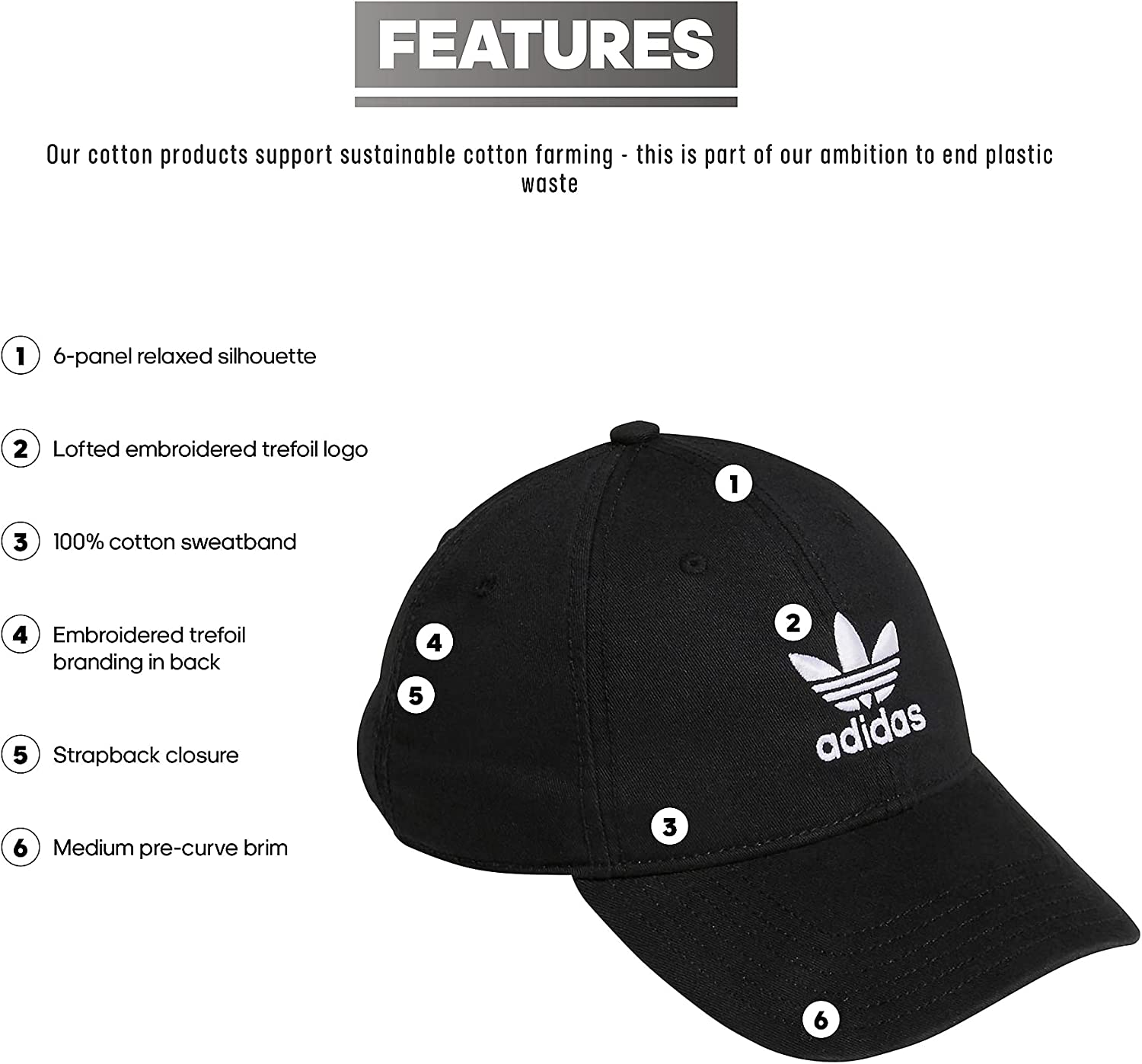 阿迪达斯男款 Original Relaxed Strapback 黑色