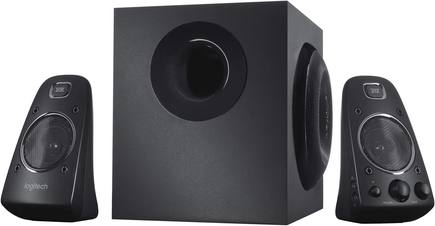 罗技 Z625 功能强大的 THX® 认证 2.1 扬声器系统，带光纤输入