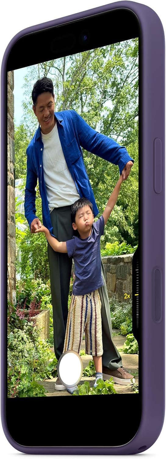 苹果iPhone 17硅胶套，带MagSafe和摄像头控制：轻便的手机壳，兼容无线充电，光滑的哑光表面；紫雾