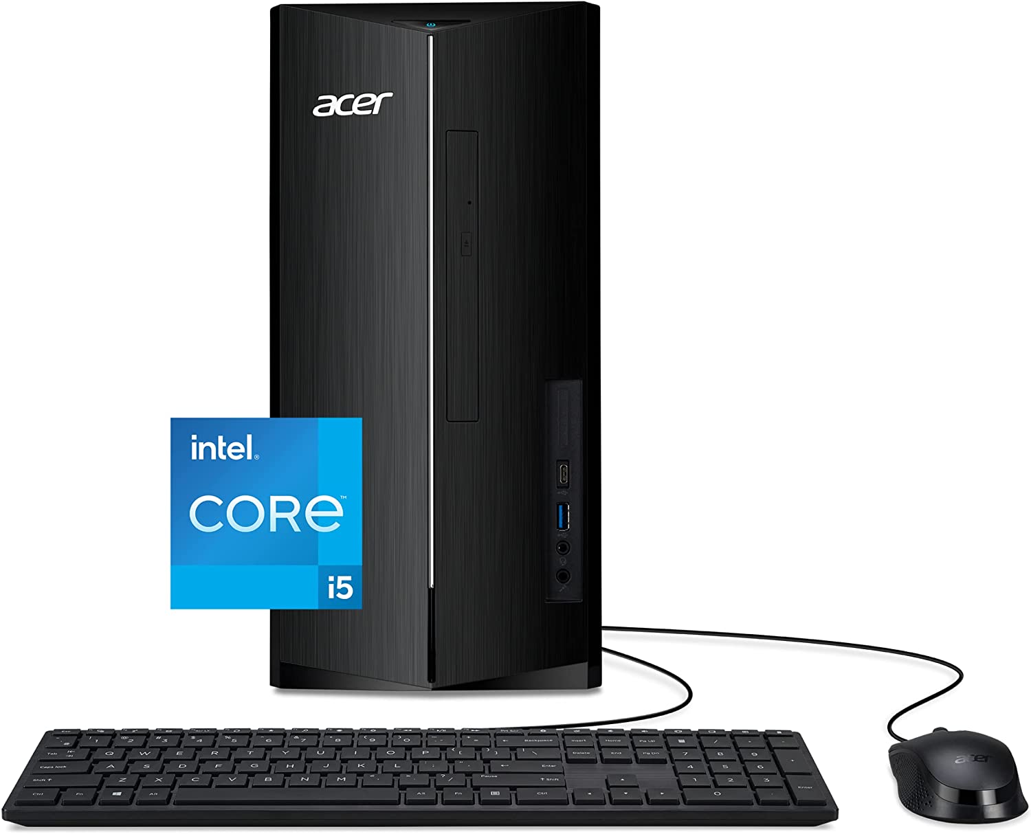 宏碁 Aspire TC-1760-UA92 台式机 |第 12 代英特尔酷睿 i5-12400 六核处理器 | 12GB 3200MHz DDR4 | 512GB NVMe M.2 固态硬盘 | 8X DVD |英特尔无线 Wi-Fi 6 AX201 |蓝牙 5.2 | Windows 11 主页