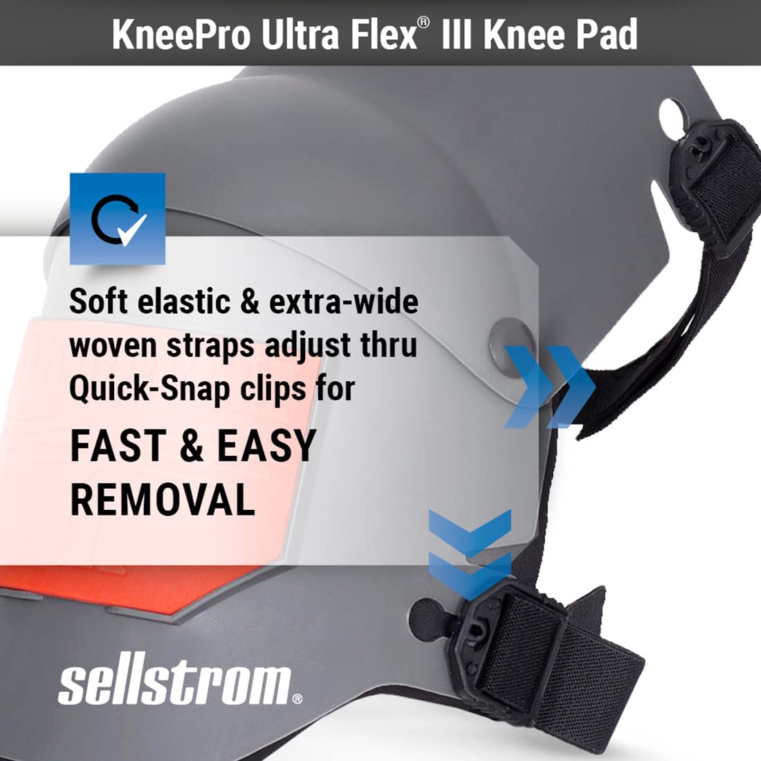Sellstrom Ultra Flex III KneePro 护膝用于建筑、地板、屋顶 - 专业重型 - 适合男士和女士，橙色/灰色