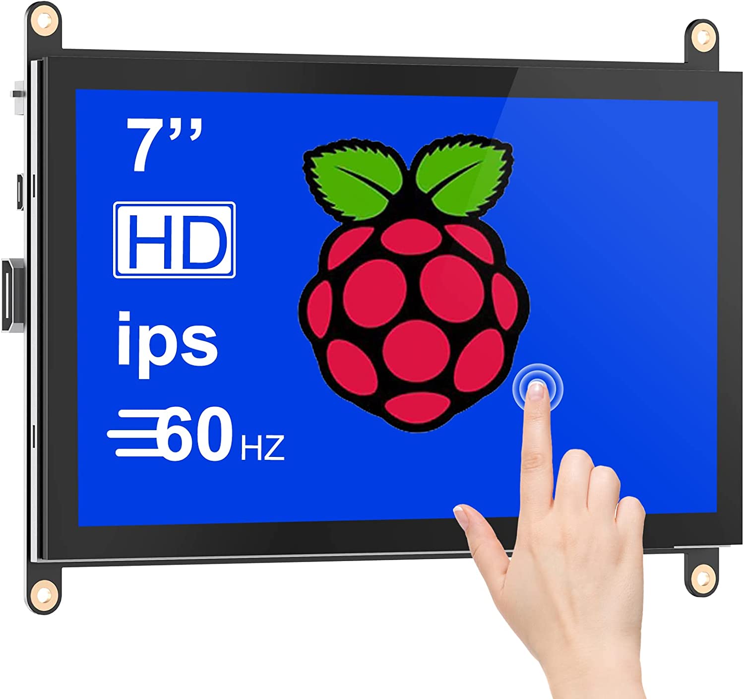 HMTECH 7 英寸 Raspberry Pi 屏幕 800x480 HDMI 便携式显示器 IPS LCD 屏幕显示器适用于 Raspberry Pi 4/3/2/Zero/B/B+ Win11/10/8/7（非触摸）