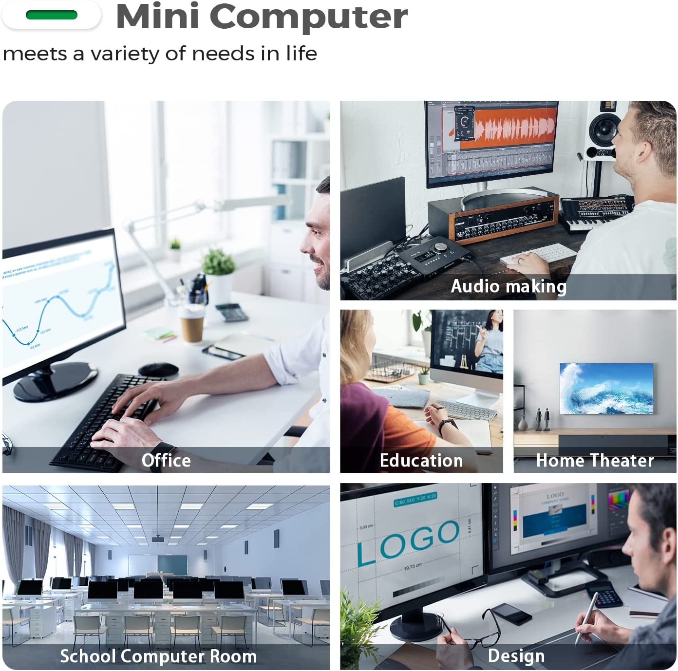 TRIGKEY Mini PC Computer Desktop PC Intel 11th Generation Processors N5095 Micro Computer,16G DDR4 500G M.2 SSD 2280 Green G3, 支持Micro PC W10 Pro Dual 4K@60Hz HDMI/WiFi 5/BT
